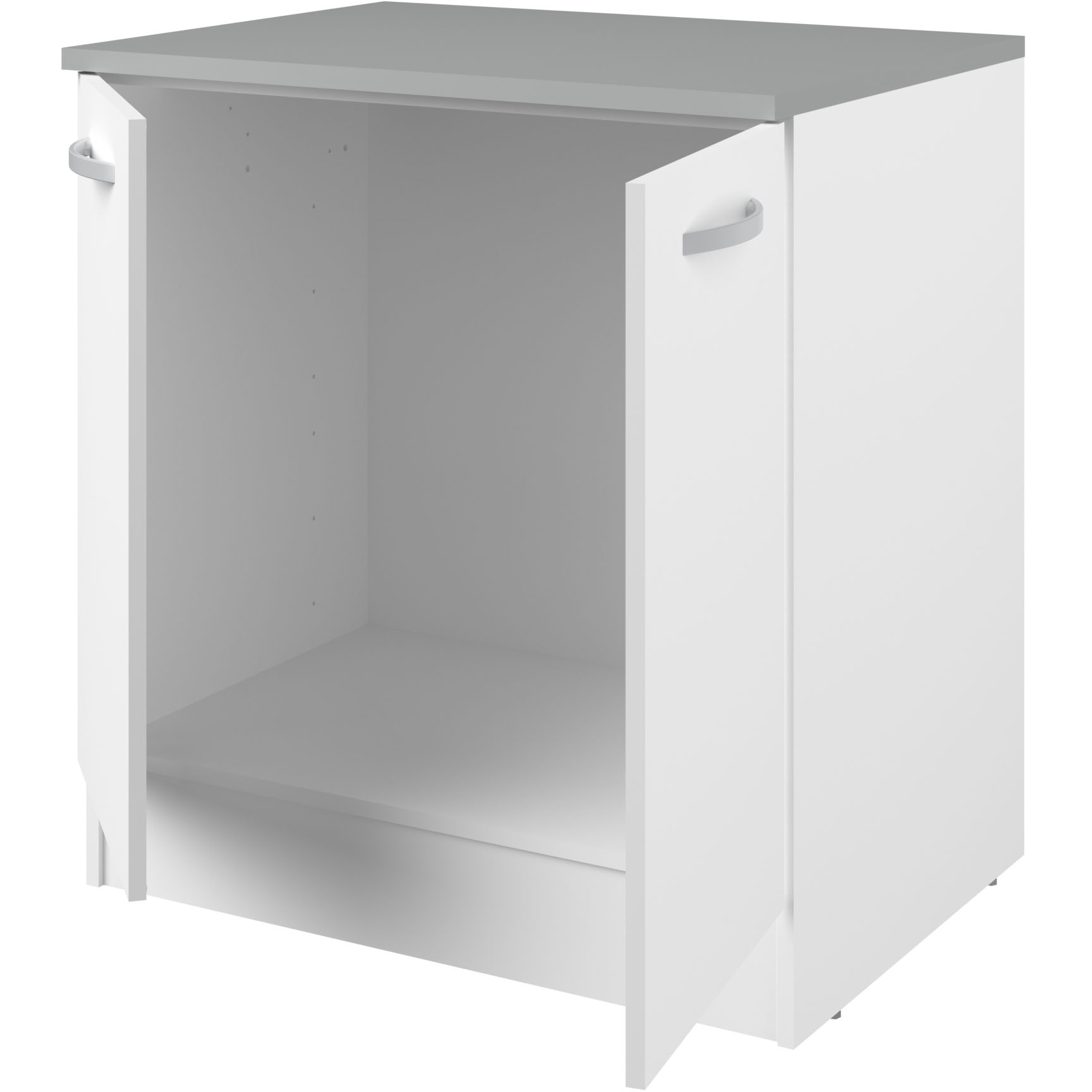 Meuble bas Oke 80 cm pour évier avec 2 portes - blanc - Image 3