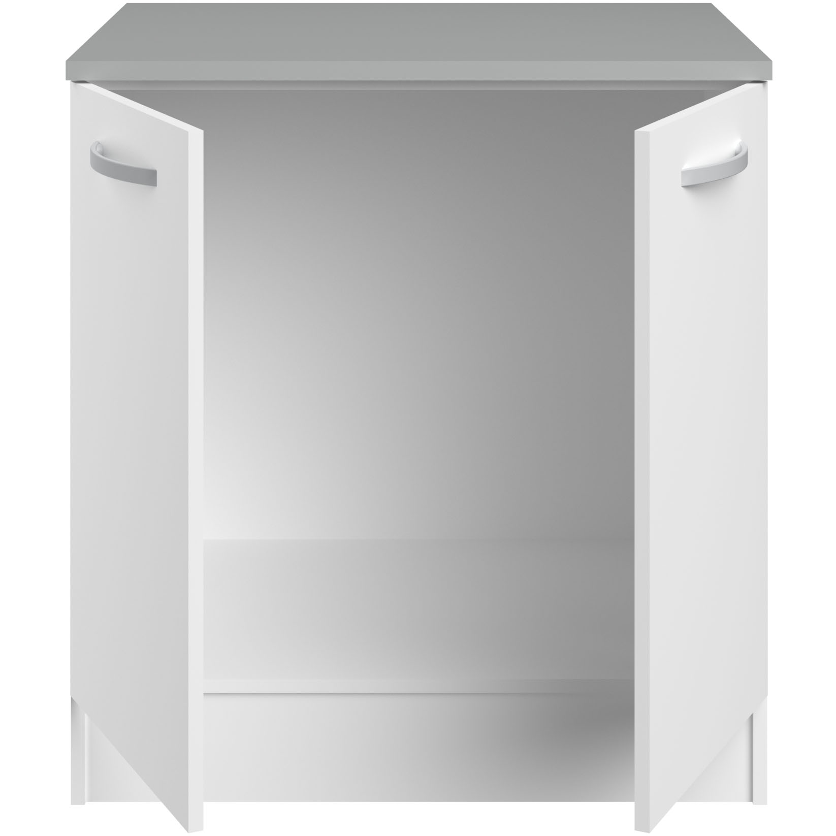 Meuble bas Oke 80 cm pour évier avec 2 portes - blanc - Image 5