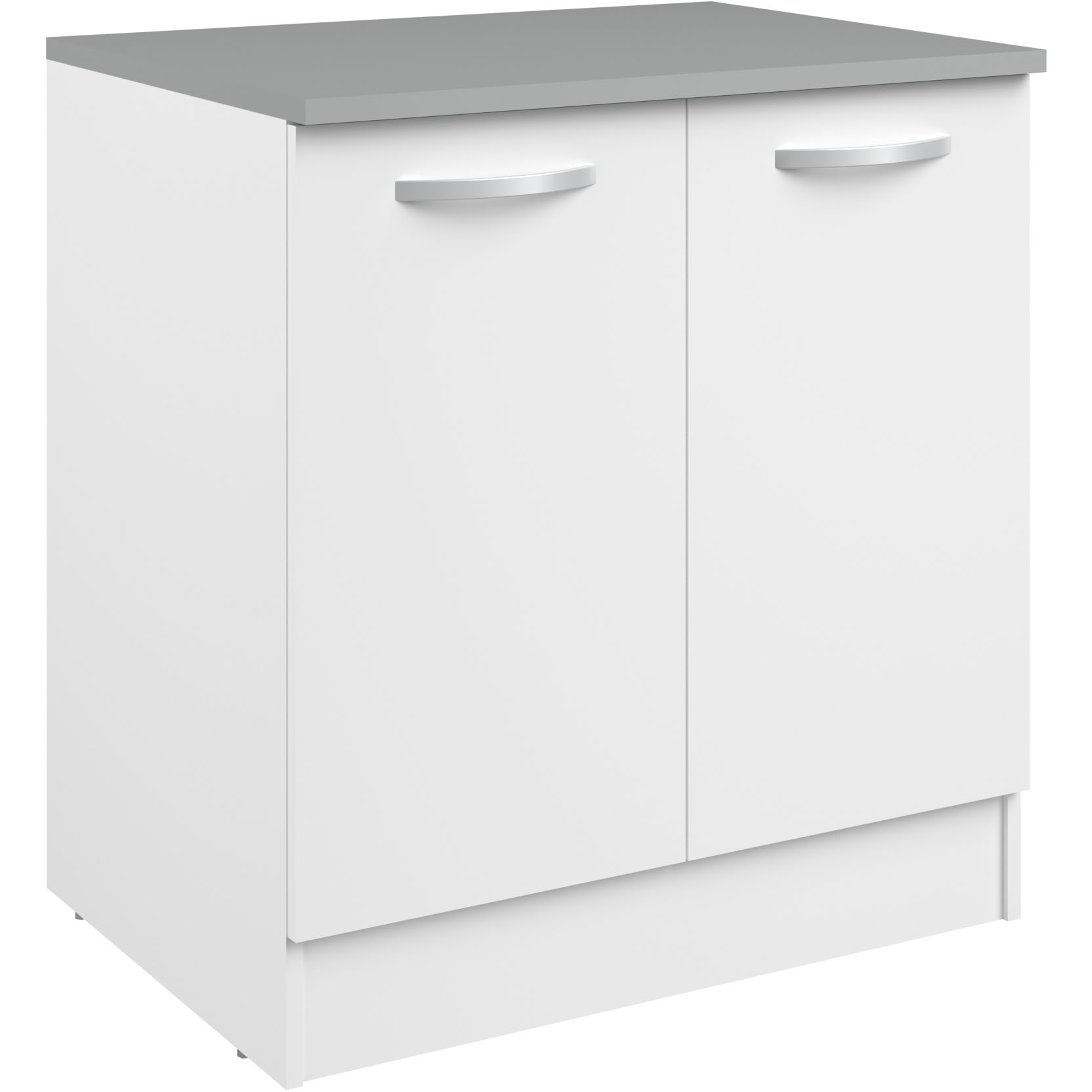 Meuble bas Oke 80 cm pour évier avec 2 portes - blanc - Image 9