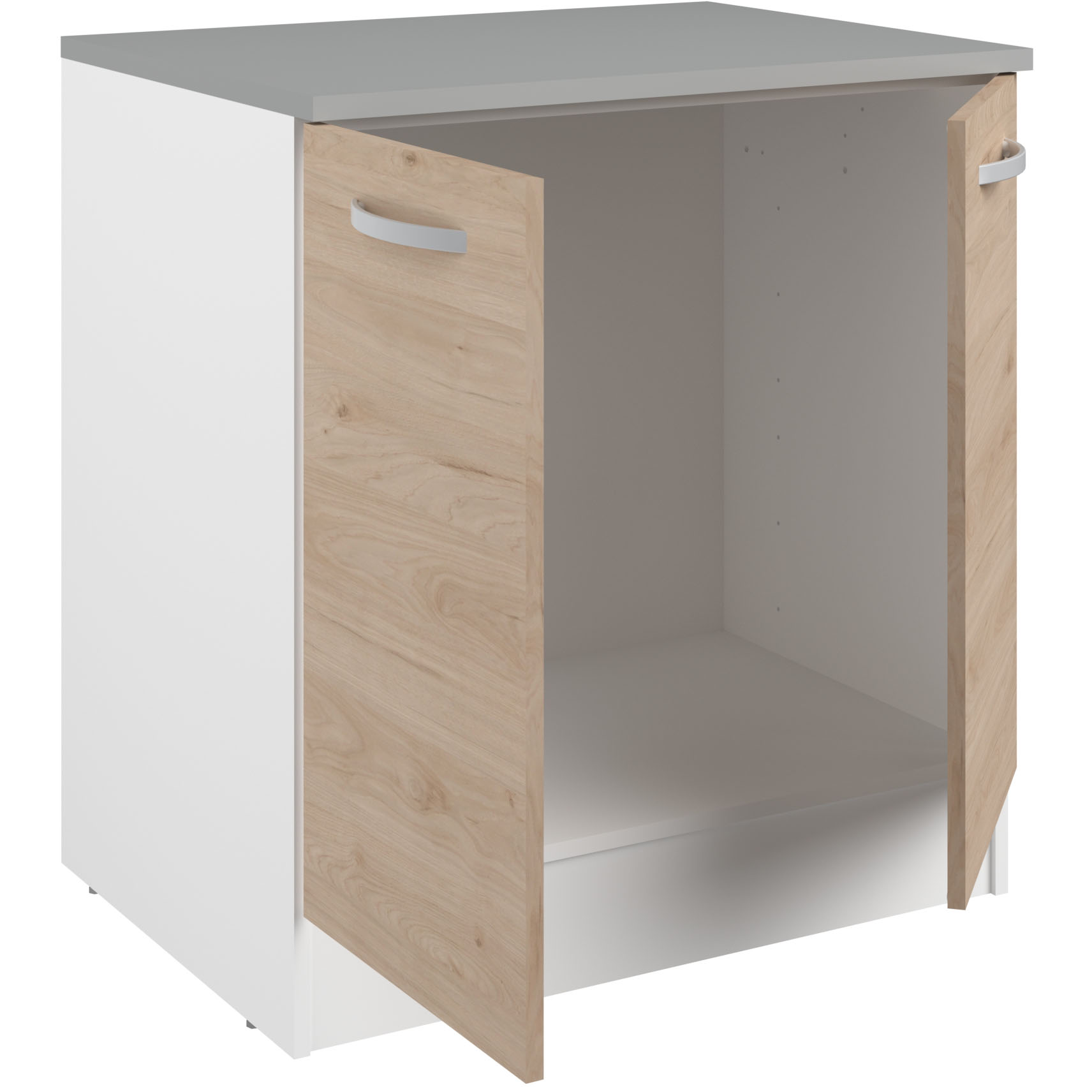 Meuble bas Oke 80 cm pour évier avec 2 portes - chêne - Image 2