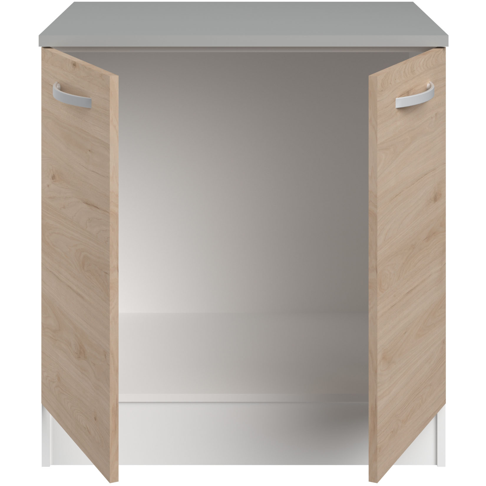 Meuble bas Oke 80 cm pour évier avec 2 portes - chêne - Image 3