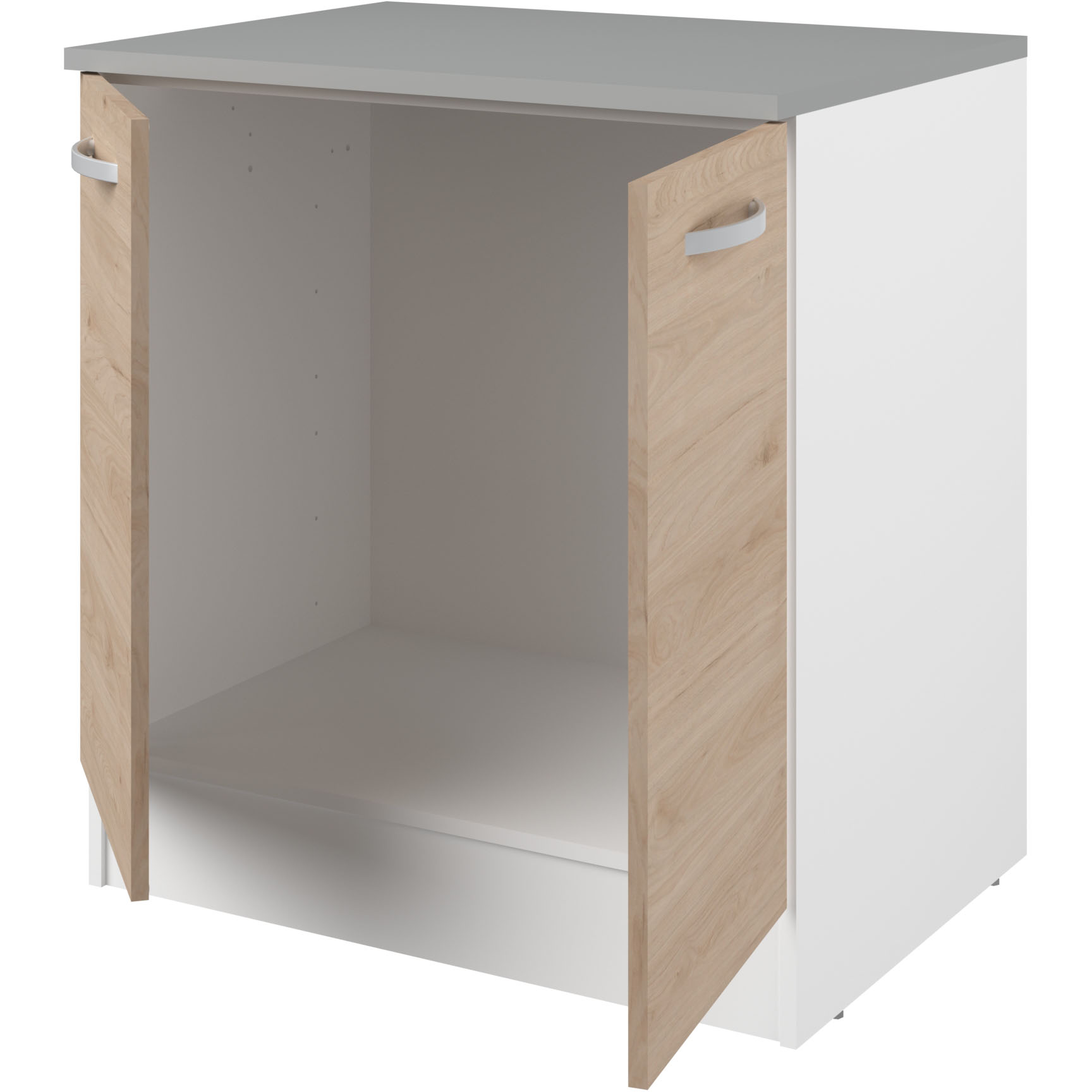 Meuble bas Oke 80 cm pour évier avec 2 portes - chêne - Image 4
