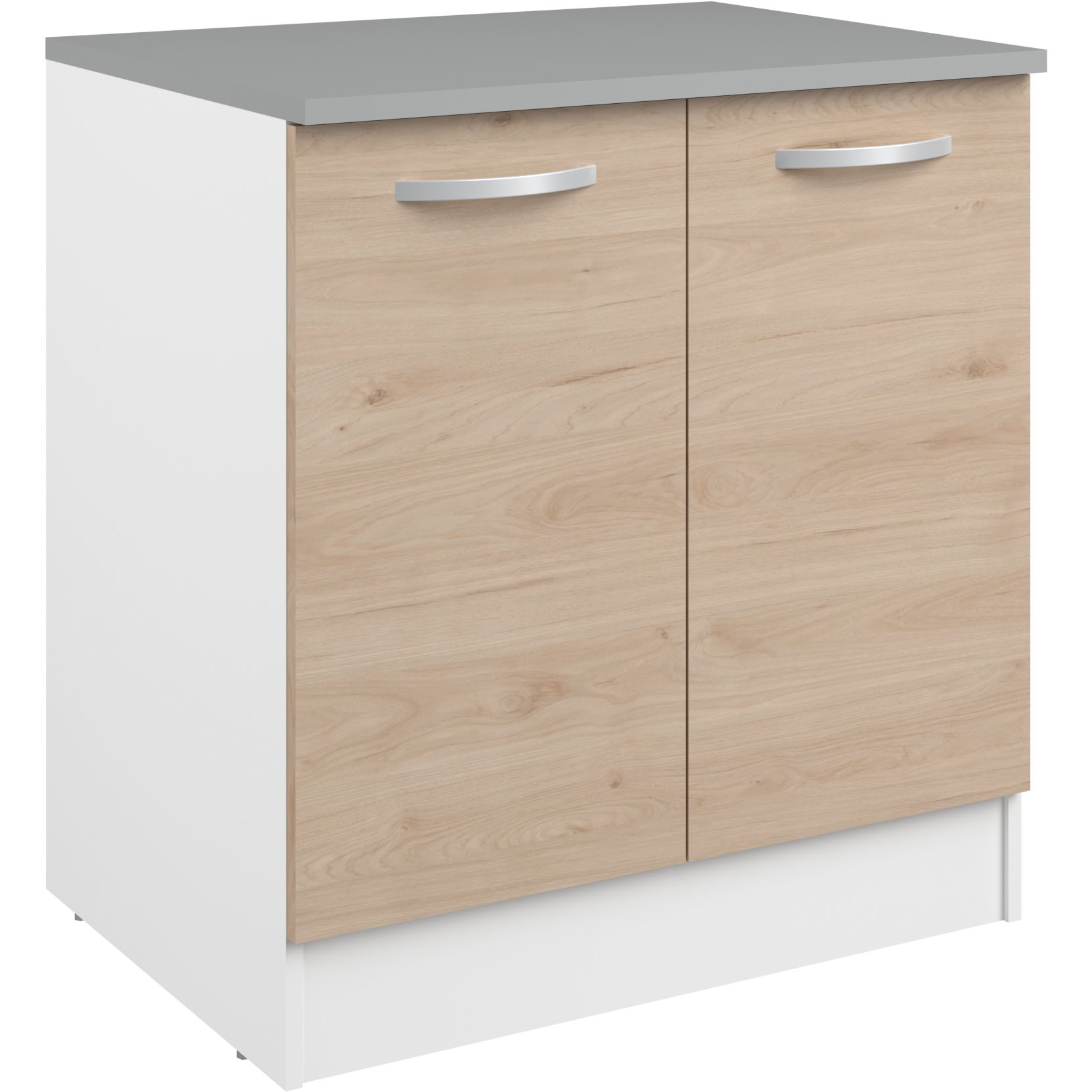 Meuble bas Oke 80 cm pour évier avec 2 portes - chêne - Image 10