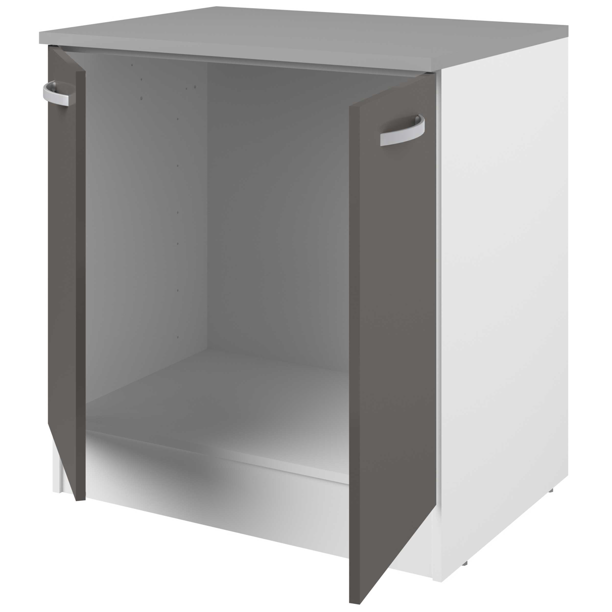 Meuble bas Oke 80 cm pour évier avec 2 portes - gris - Image 2