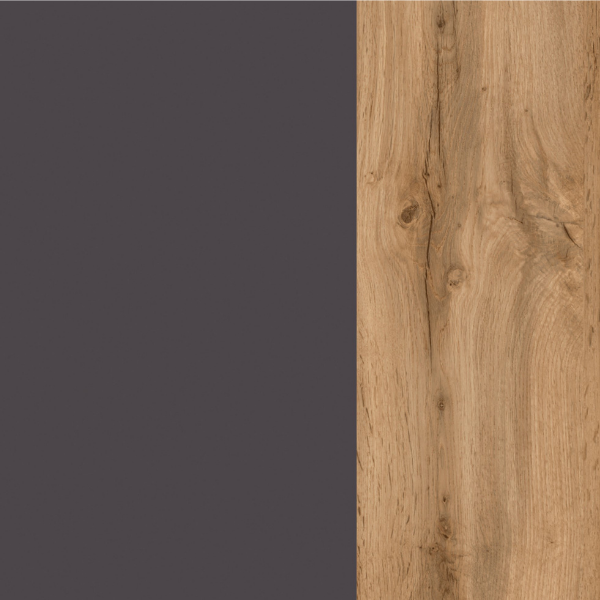 Meuble bas Sorrella 60cm pour four et plaque de cuisson - anthracite/chêne - Image 5