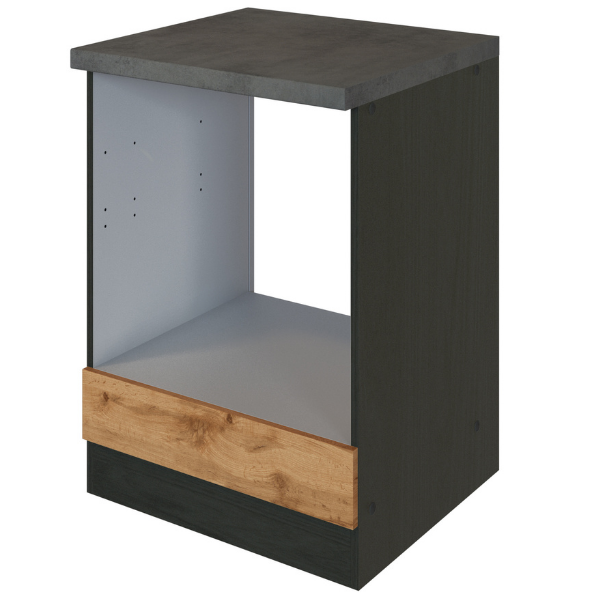 Meuble bas Sorrella 60cm pour four et plaque de cuisson - chêne/graphite - Image 7