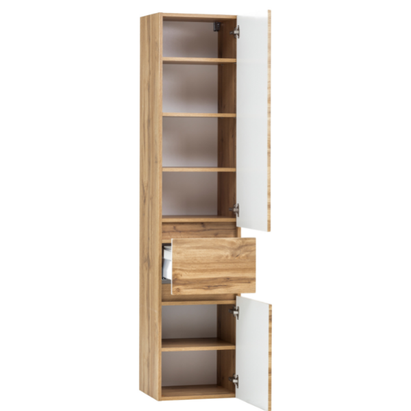 Meuble colonne Vikas 2 portes & 1 tiroir - chêne - Image 10