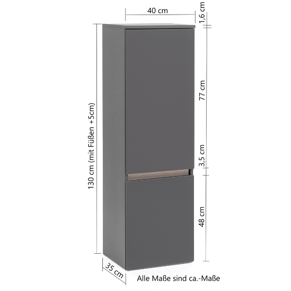 Meuble colonne Vikas 2 portes - chêne - Image 4