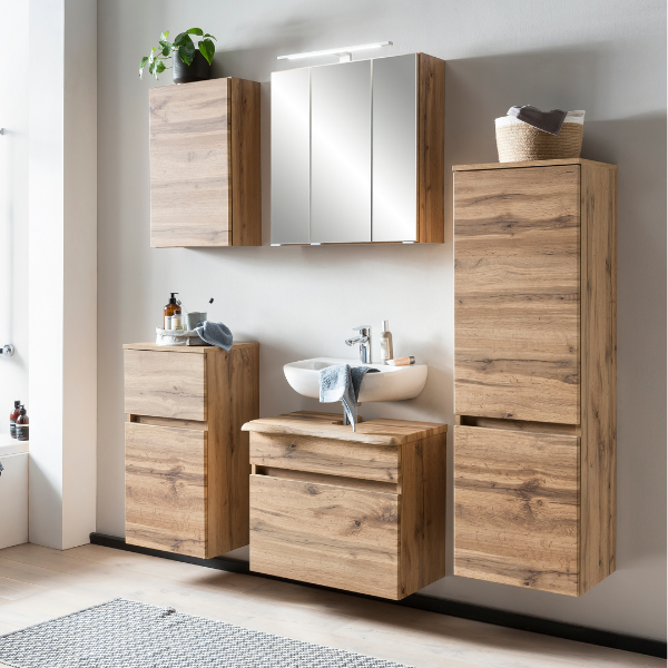 Meuble colonne Vikas 2 portes - chêne - Image 5