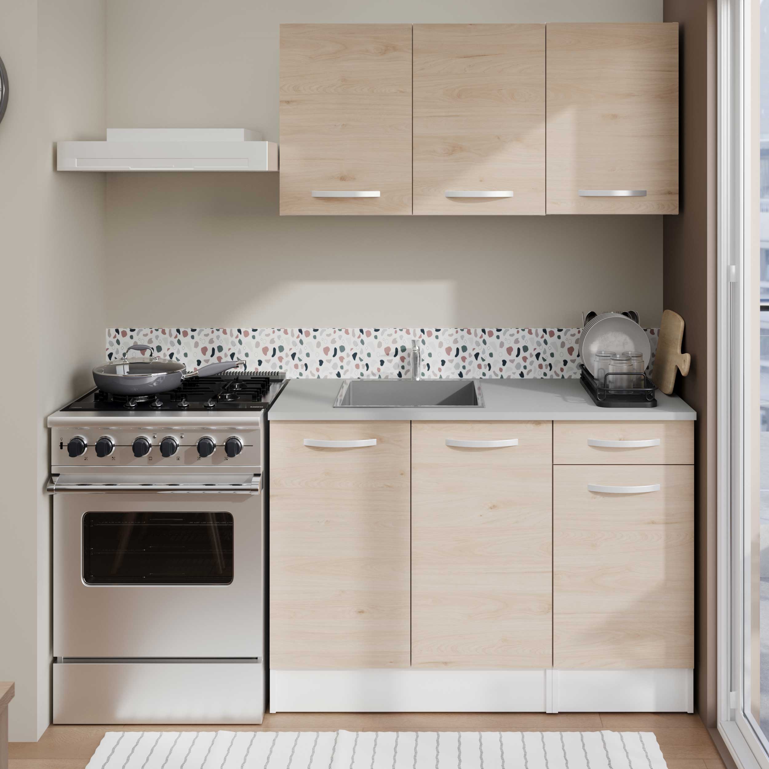 Meuble haut Oke 80cm à 2 portes - chêne - Image 7