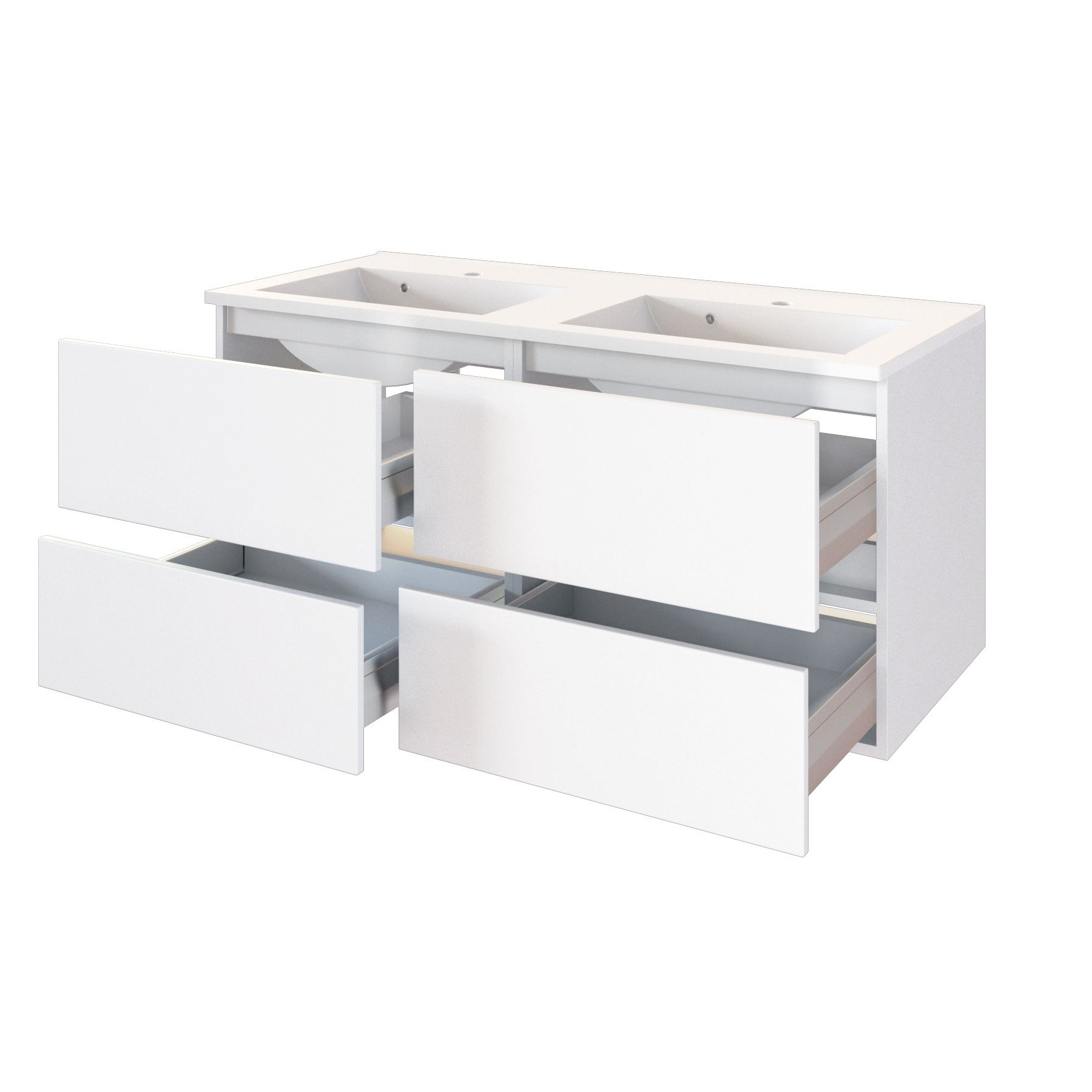 Meuble lavabo Brama 120cm 4 tiroirs - blanc - Image 3