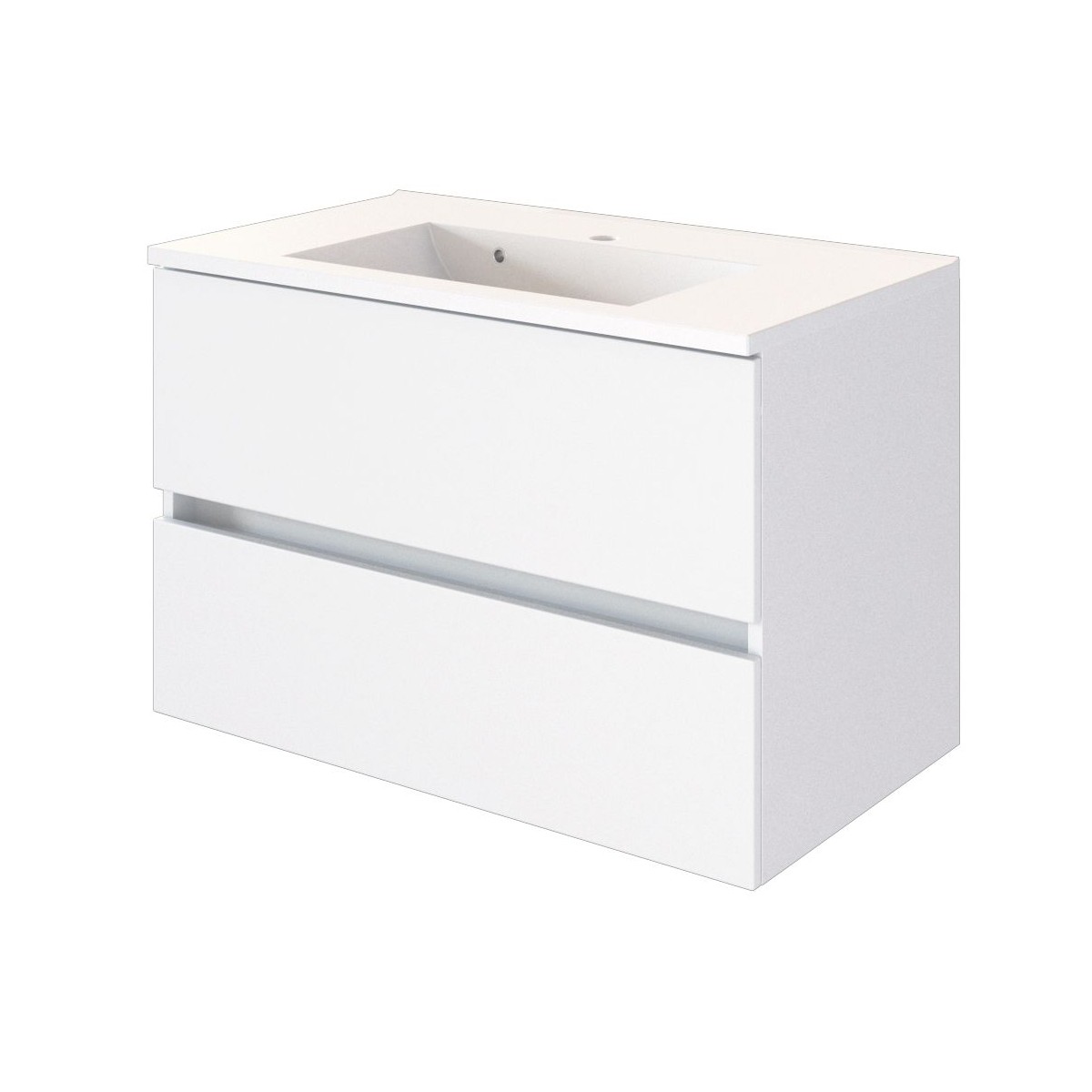 Meuble lavabo Brama 80cm 2 tiroirs - blanc - Image 4