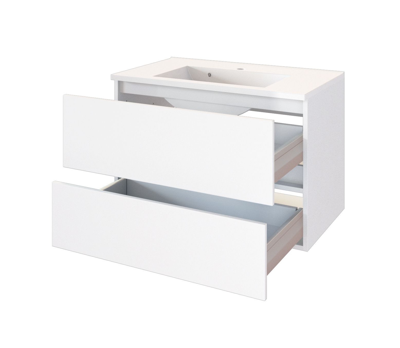 Meuble lavabo Brama 80cm 2 tiroirs - blanc - Image 5