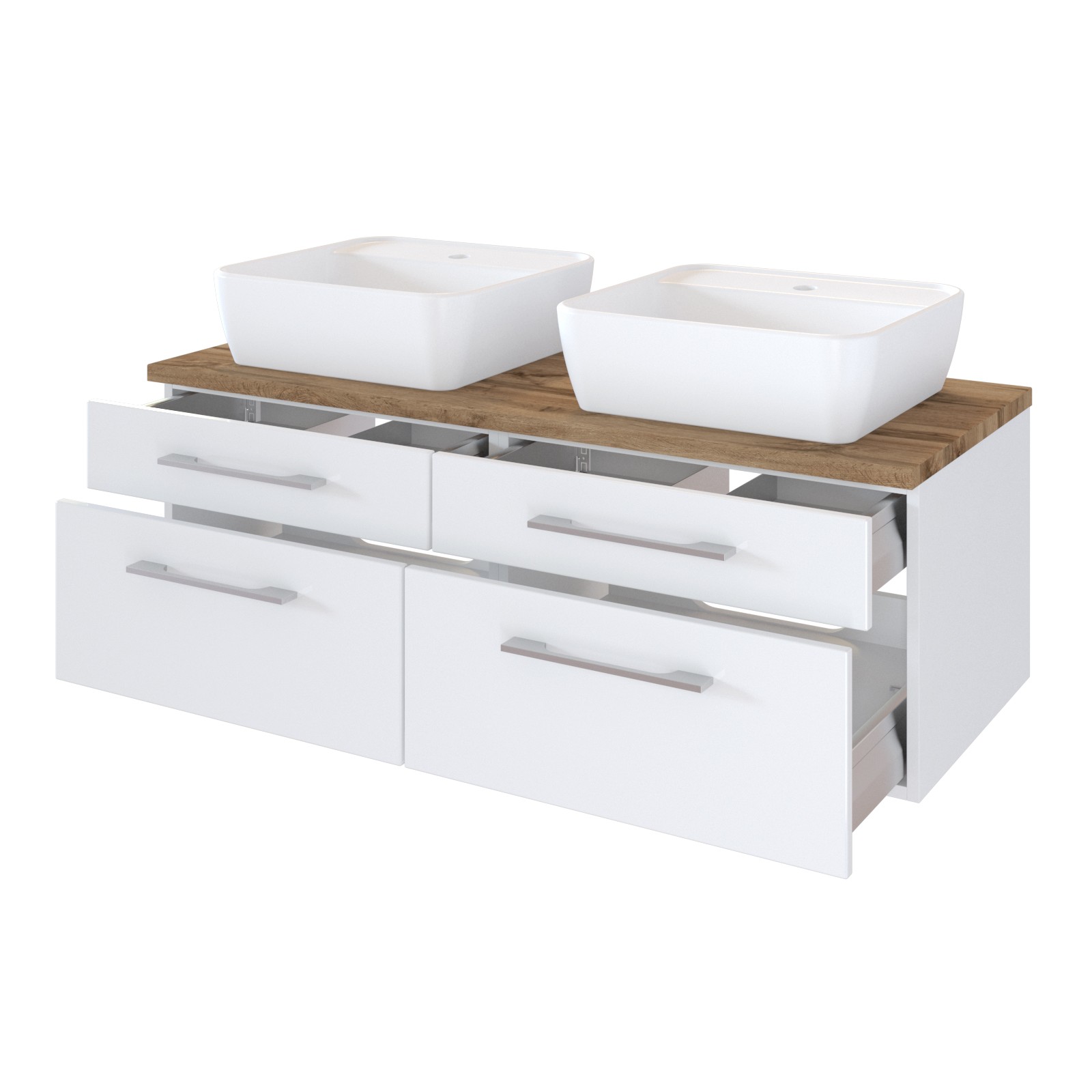 Meuble lavabo Dasa 120cm à 4 tiroirs - blanc - Image 4