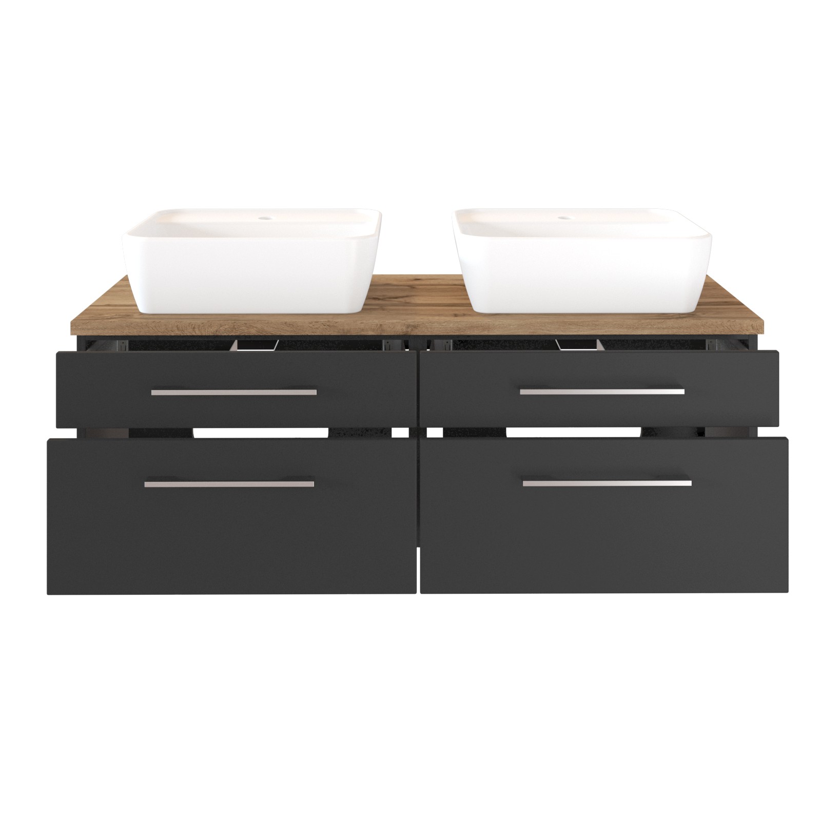 Meuble lavabo Dasa 120cm à 4 tiroirs - graphite/gris mat - Image 3