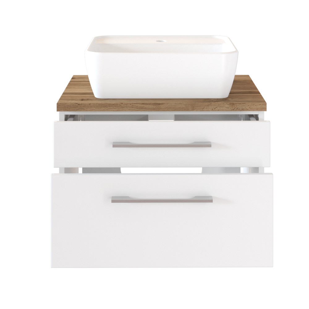 Meuble lavabo Dasa 60cm à 2 tiroirs - blanc - Image 6