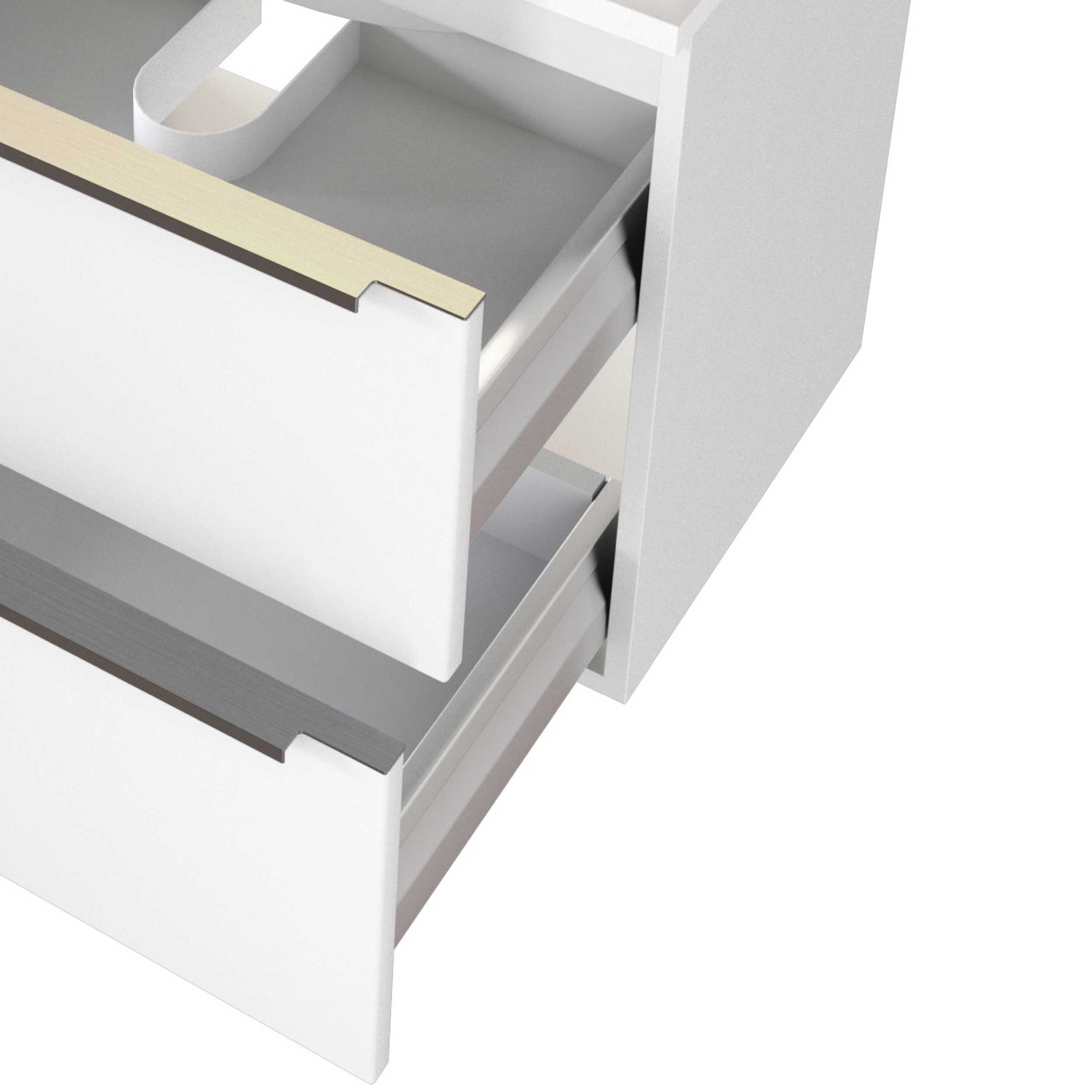 Meuble lavabo Hansen 100cm 2 tiroirs - blanc - Image 5