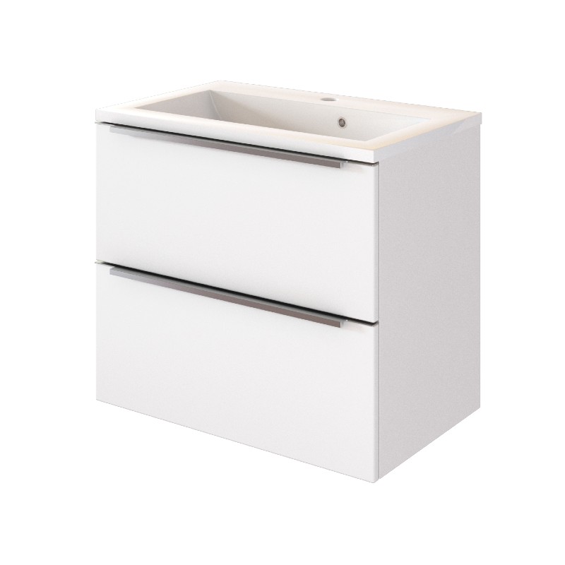 Meuble lavabo Hansen L60xP48cm avec 2 tiroirs - blanc - Image 7