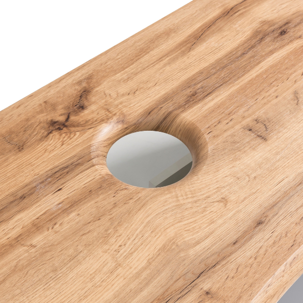 Meuble lavabo Karan 101cm avec lavabo et 1 tiroir - anthracite/chêne - Image 5