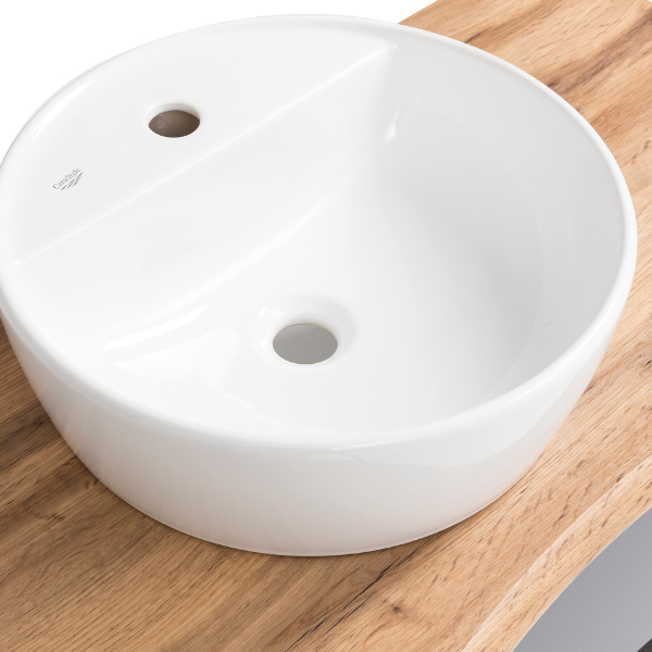 Meuble lavabo Karan 101cm avec lavabo et 1 tiroir - anthracite/chêne - Image 7