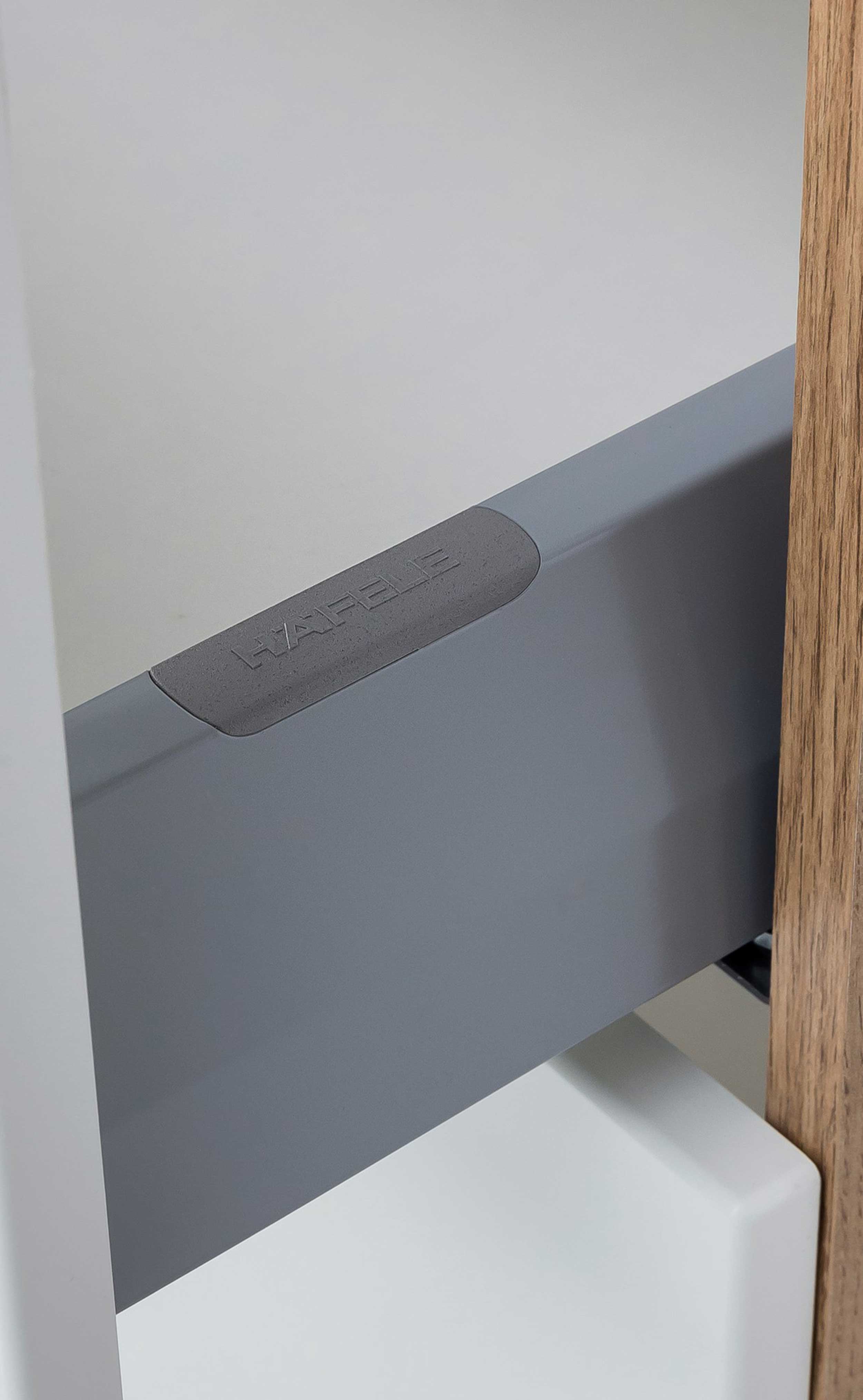 Meuble lavabo Lotuk 80cm 2 tiroirs - chêne gris - Image 5