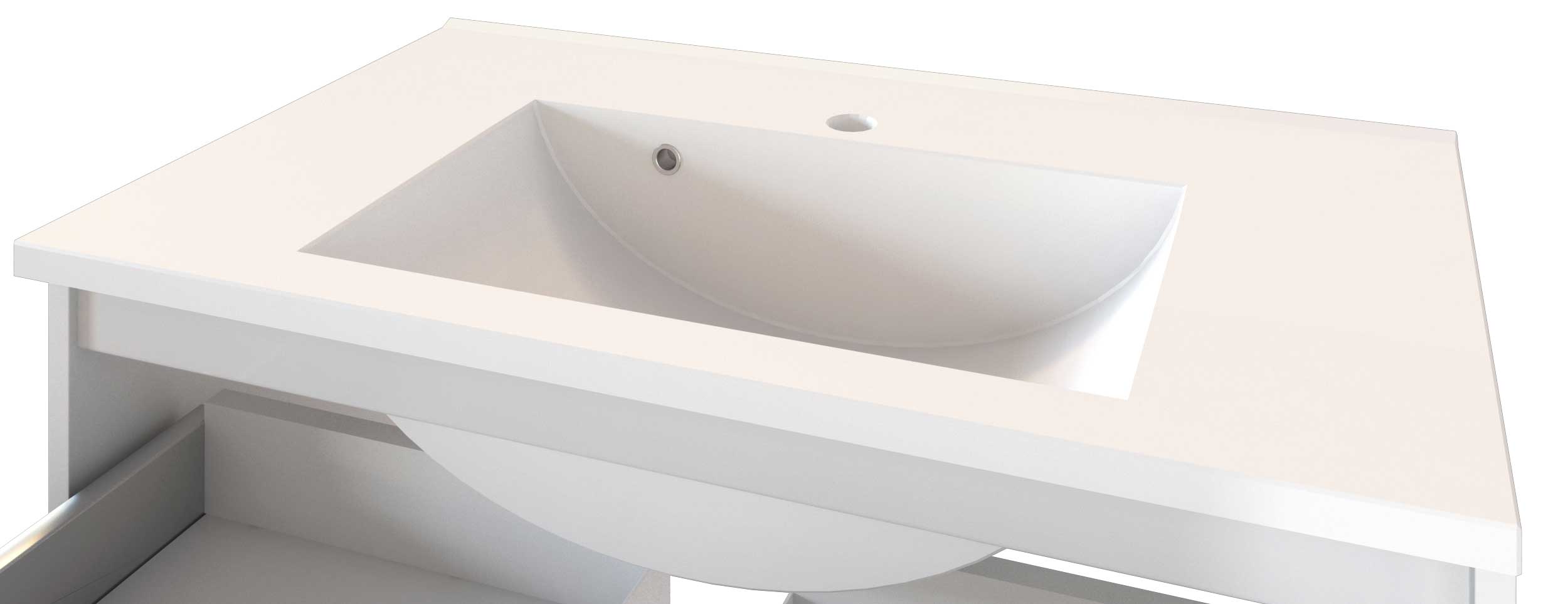 Meuble lavabo Lotuk L60xP48cm avec 2 tiroirs - chêne gris - Image 3