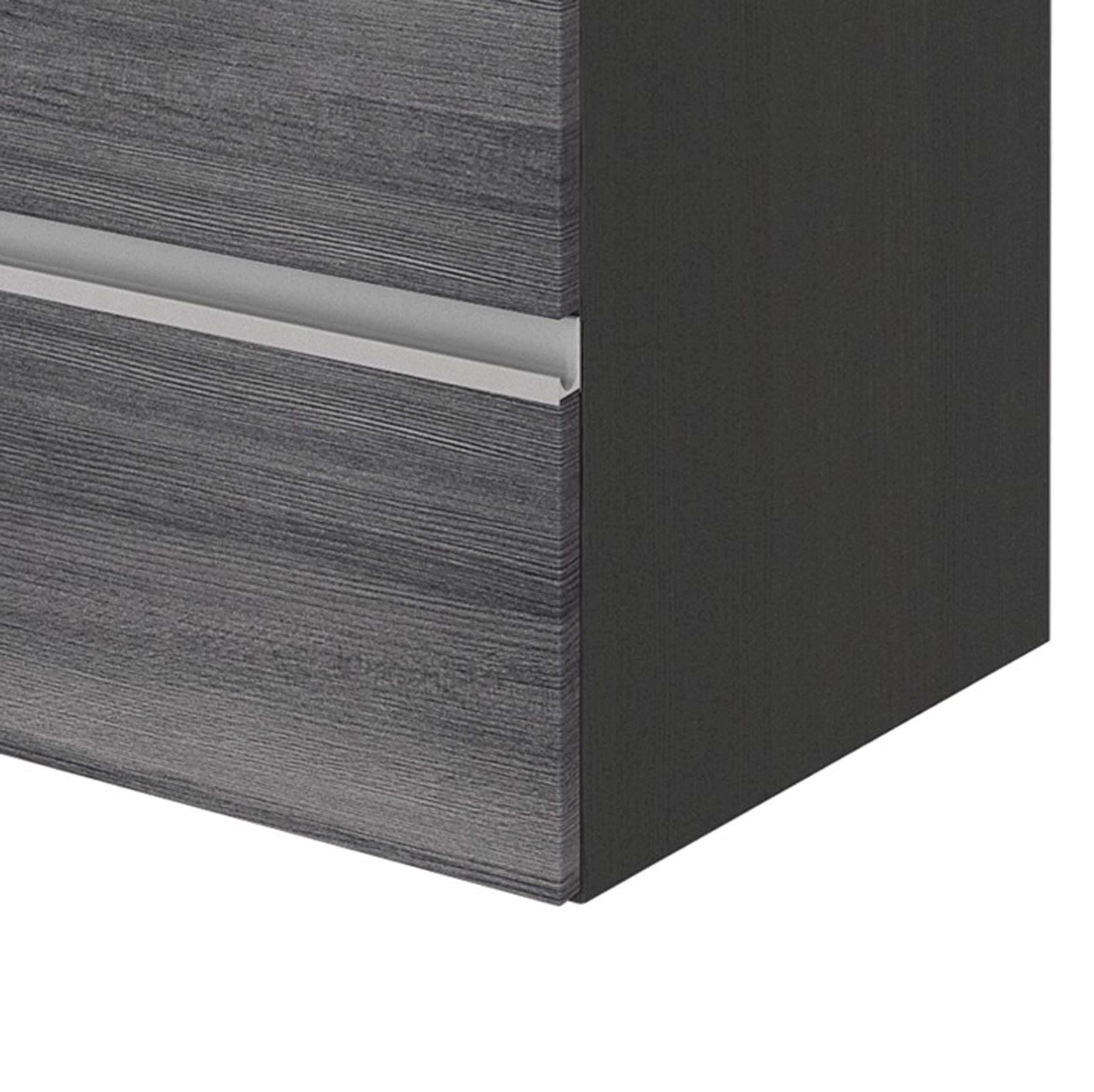 Meuble lavabo Lotuk L60xP48cm avec 2 tiroirs - chêne gris - Image 5