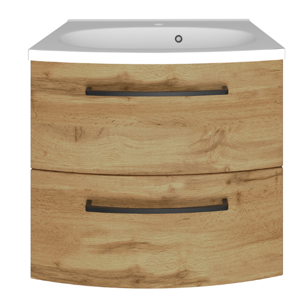 Meuble-lavabo Malvo 60cm 2 tiroirs - chêne/noir - Image 11