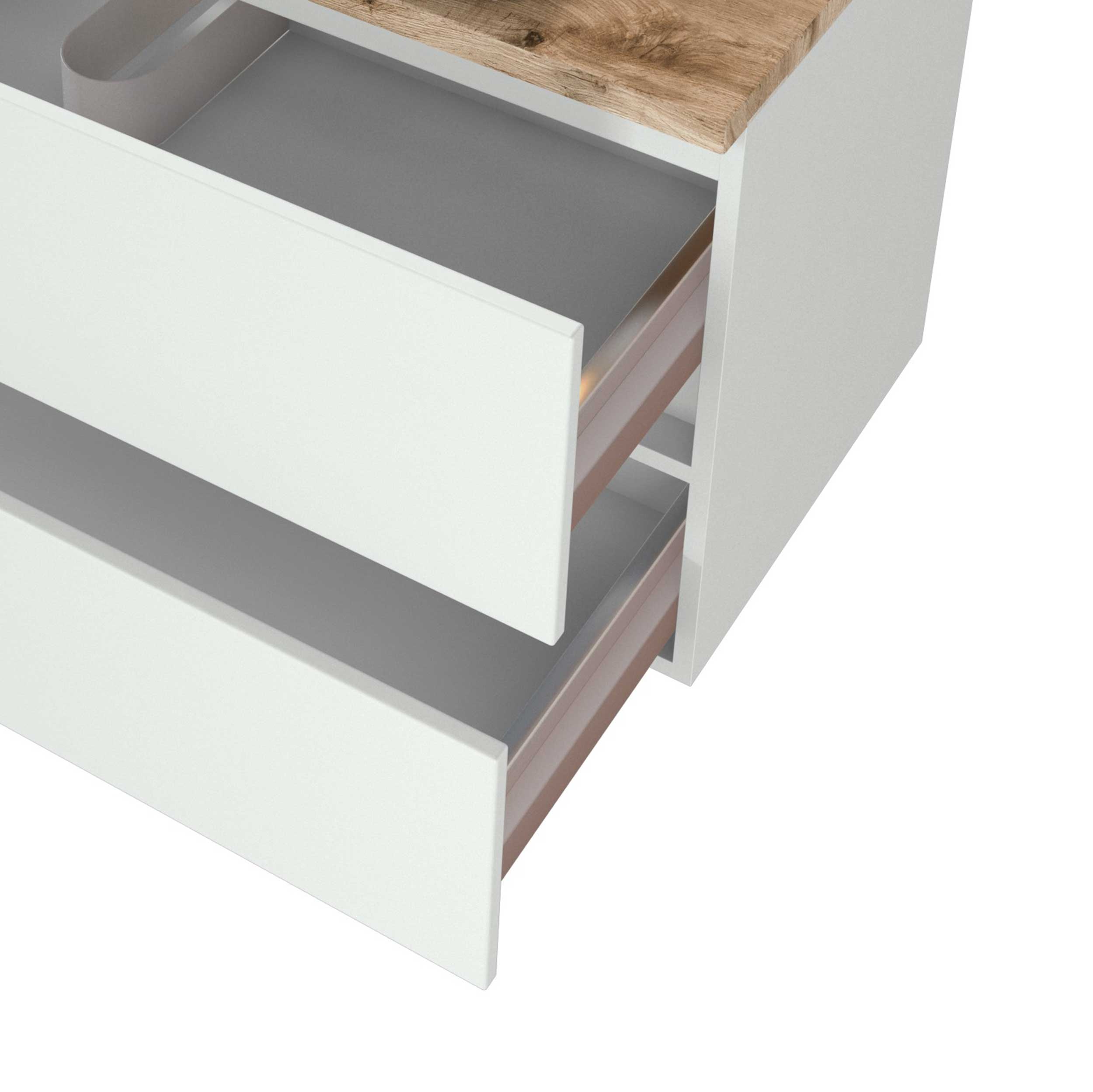 Meuble lavabo Pisca 100cm 2 tiroirs - blanc - Image 9