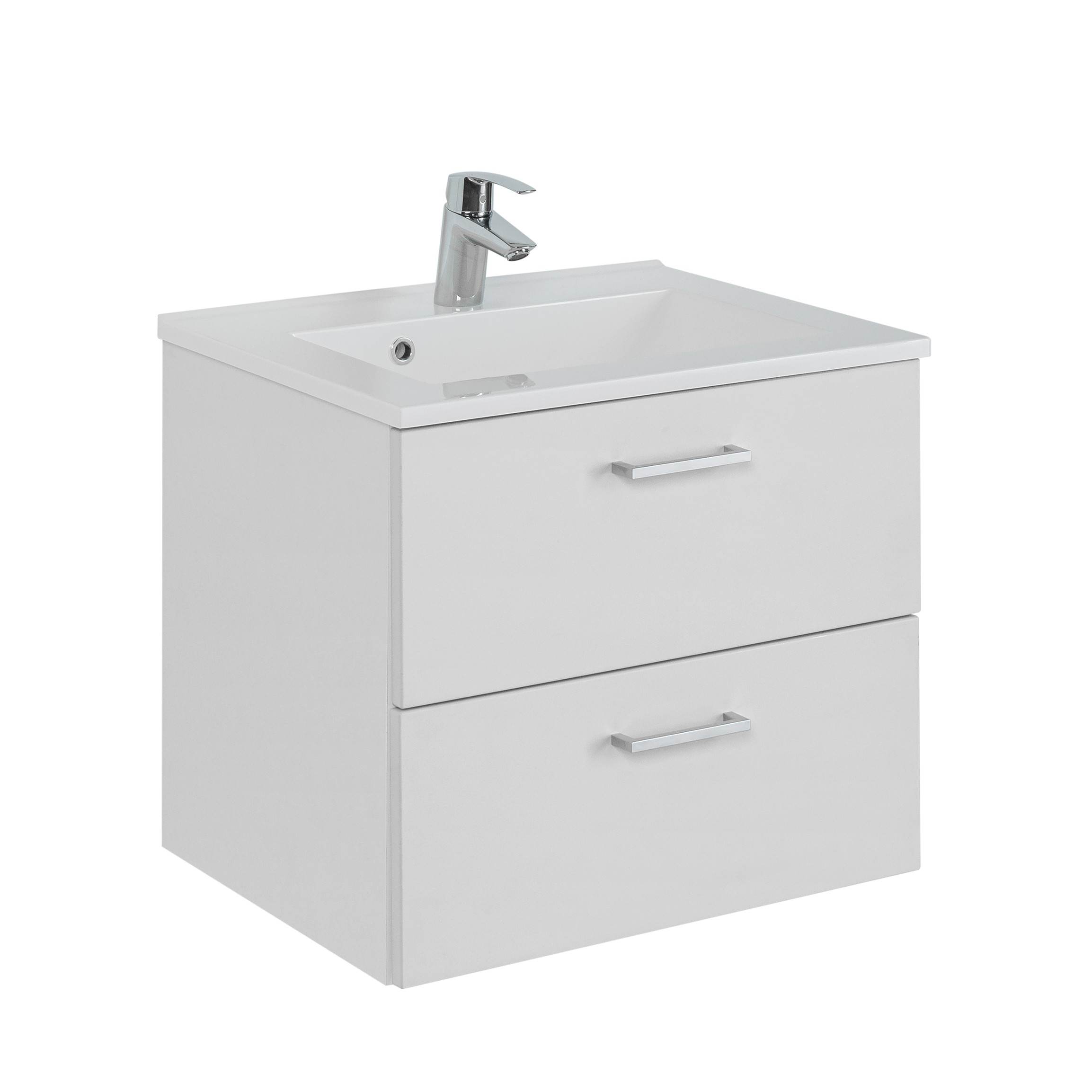 Meuble lavabo Ricca 60cm 2 tiroirs - blanc