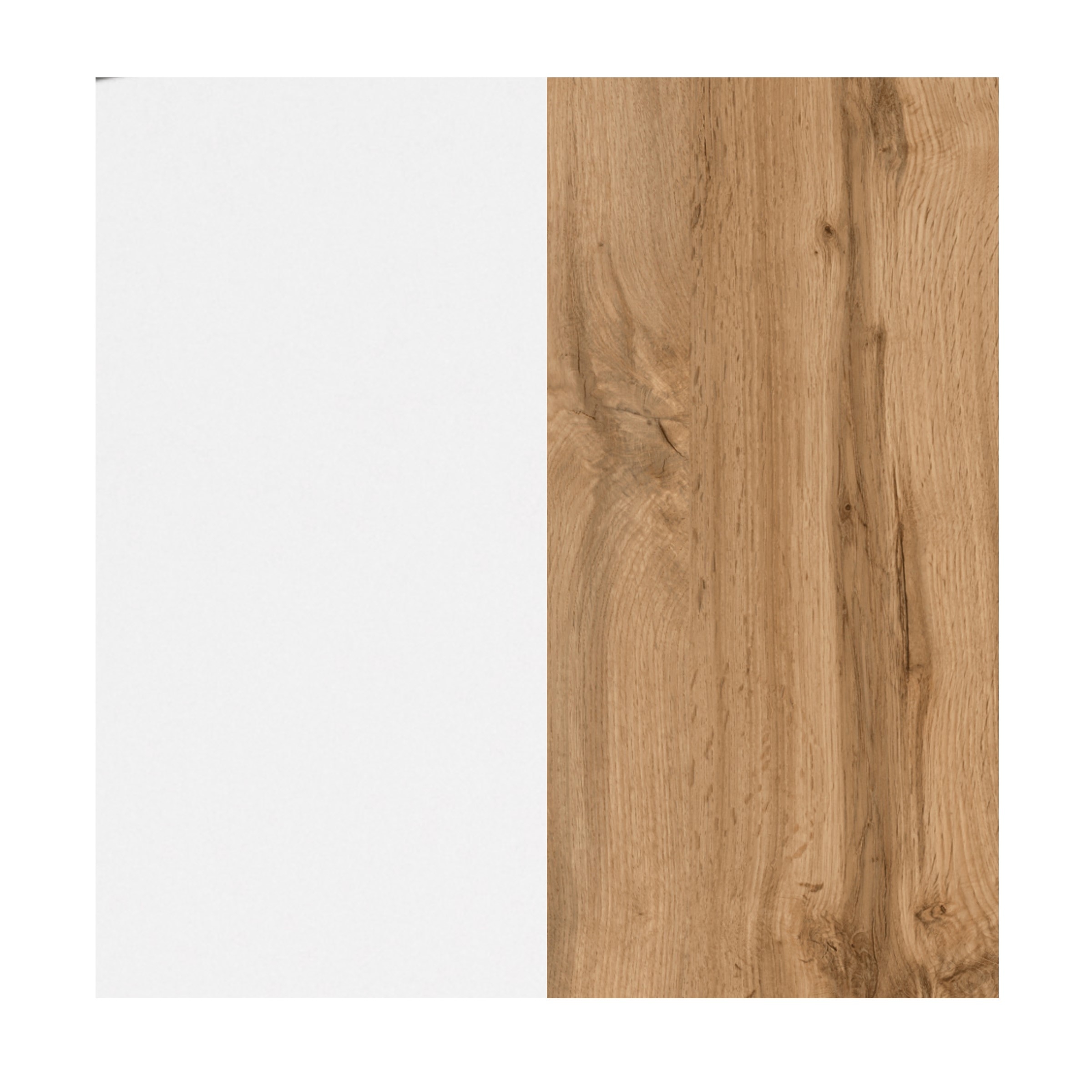 Meuble lavabo Sefa 60cm 2 tiroirs - chêne/blanc - Image 2