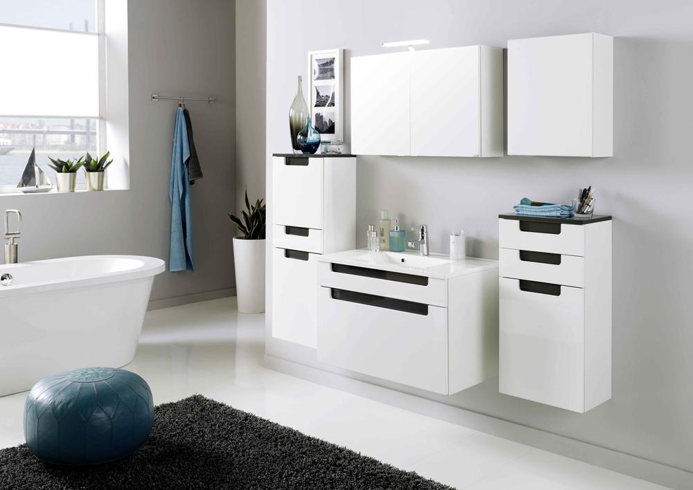 Meuble lavabo Siena 60cm - blanc/brun - Image 4