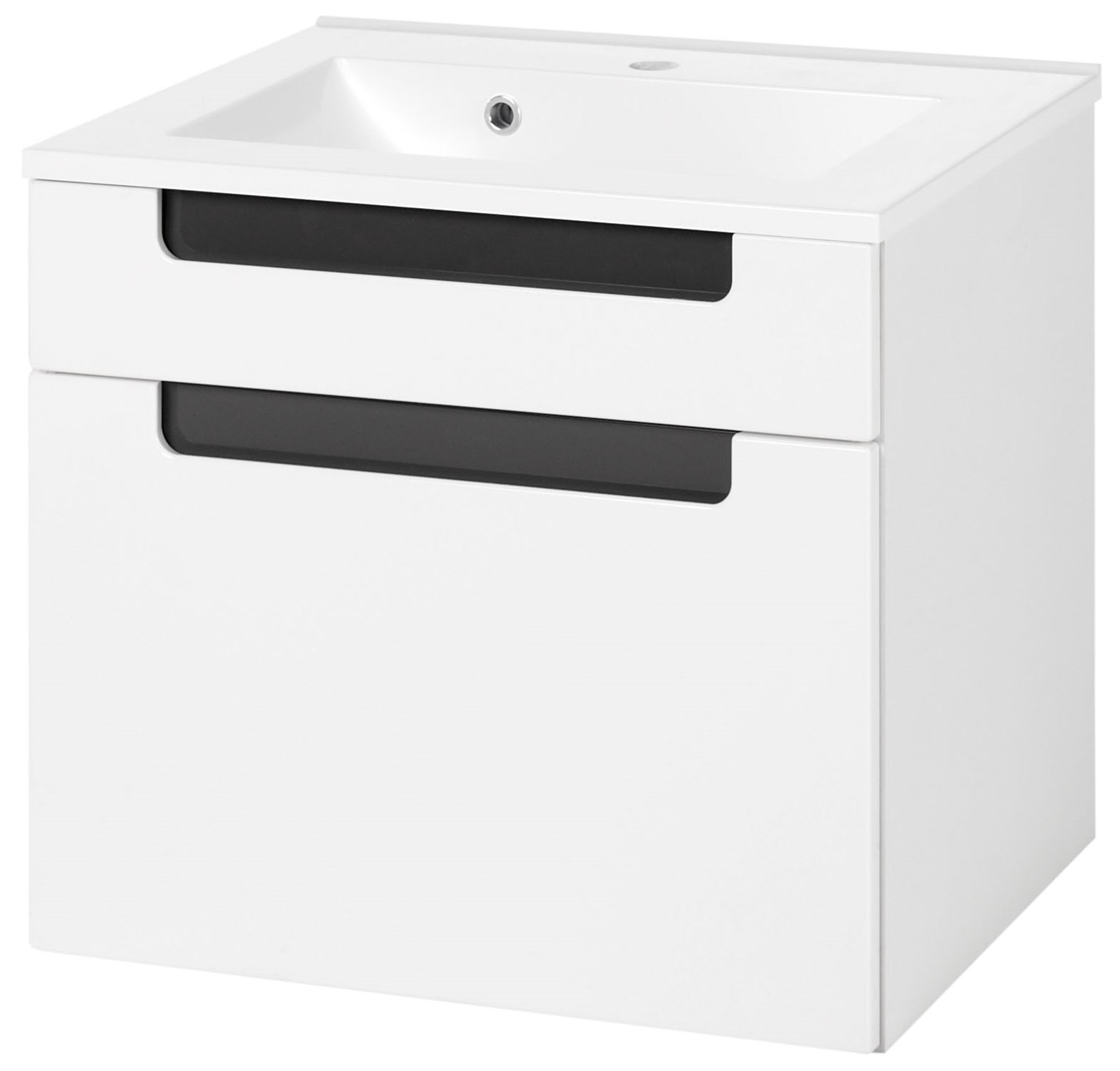 Meuble lavabo Siena 60cm - blanc/anthracite