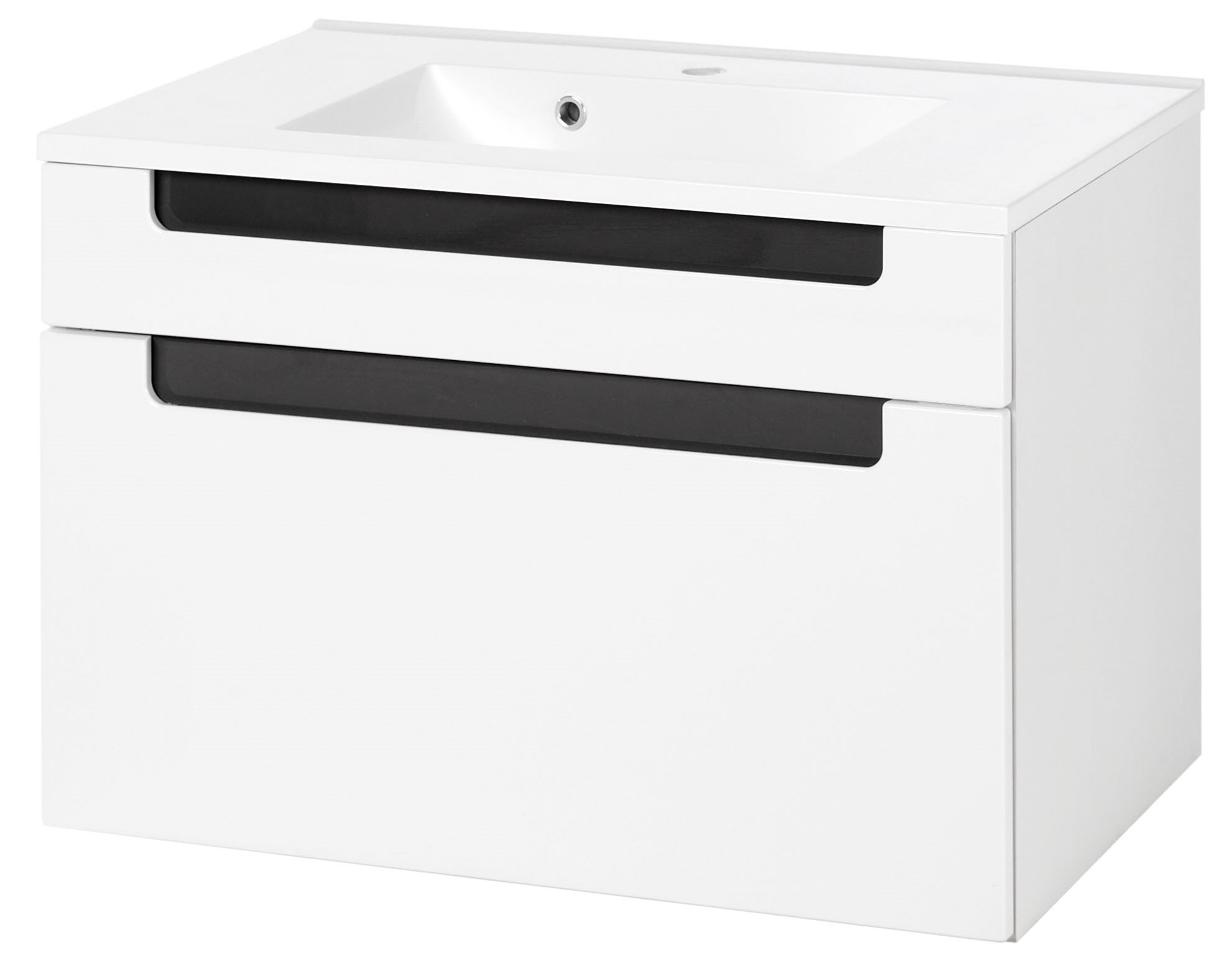 Meuble lavabo Siena 80cm - blanc/anthracite - Image 1