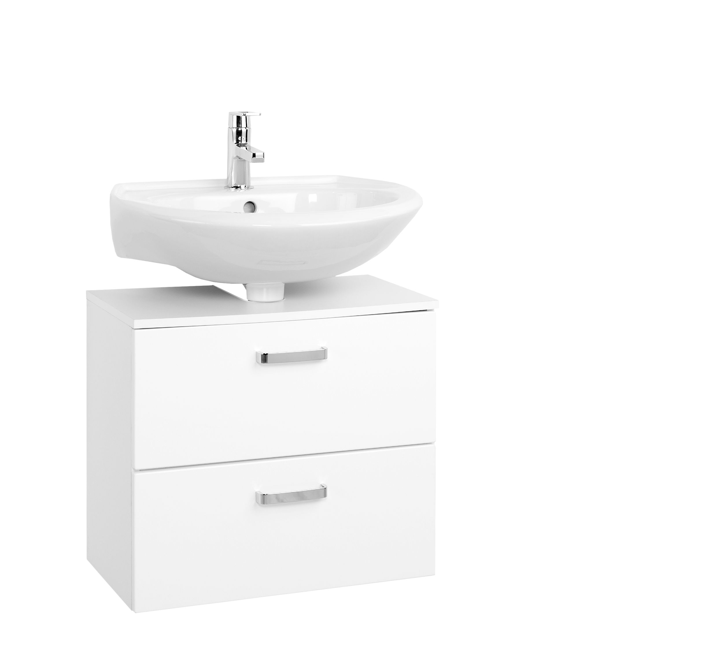 Meuble sous lavabo Bobbi 60cm 1 porte et 1 tiroir - blanc - Image 3