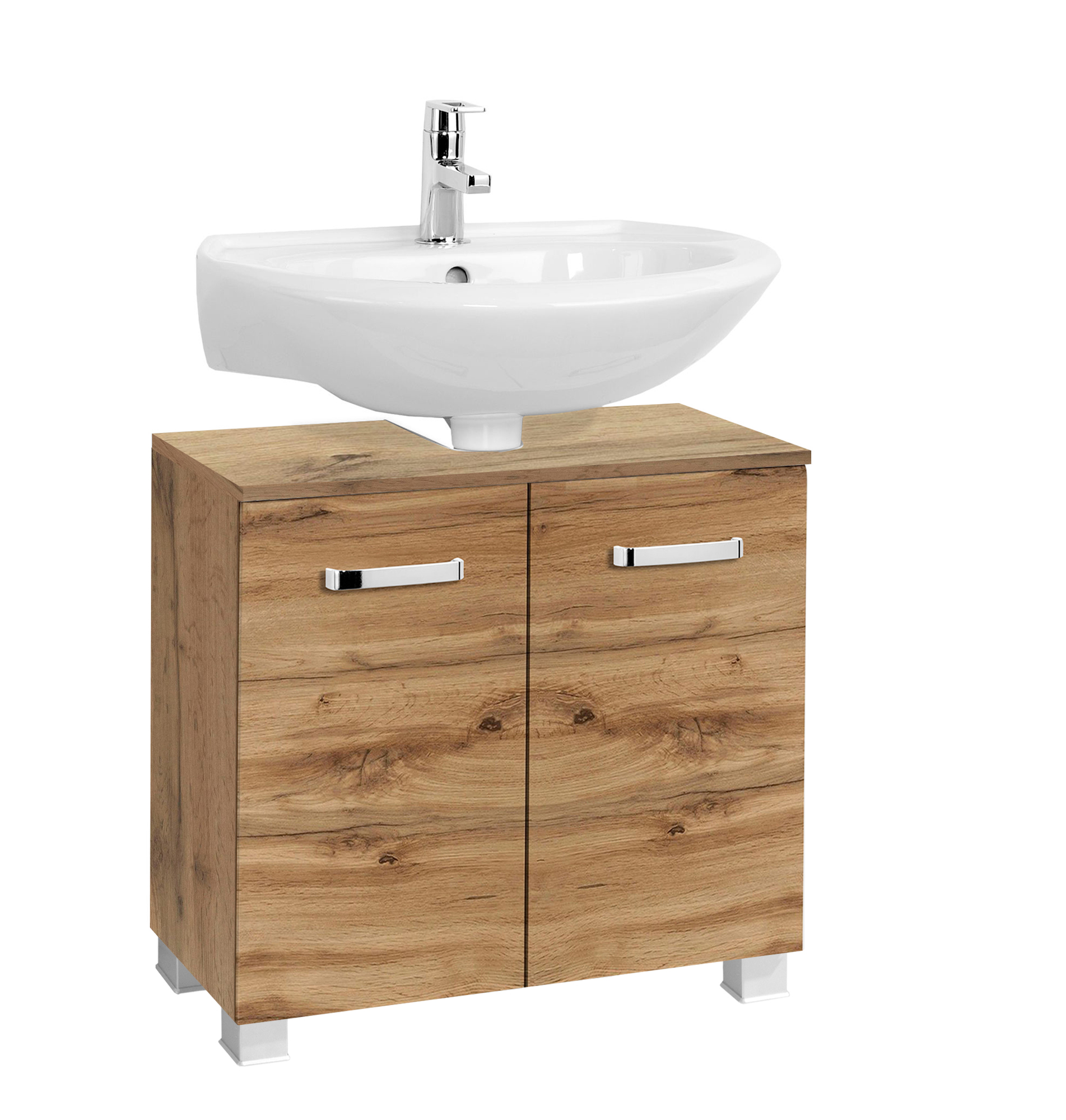 Meuble sous lavabo Bobbi 60cm 2 portes - chêne - Image 7
