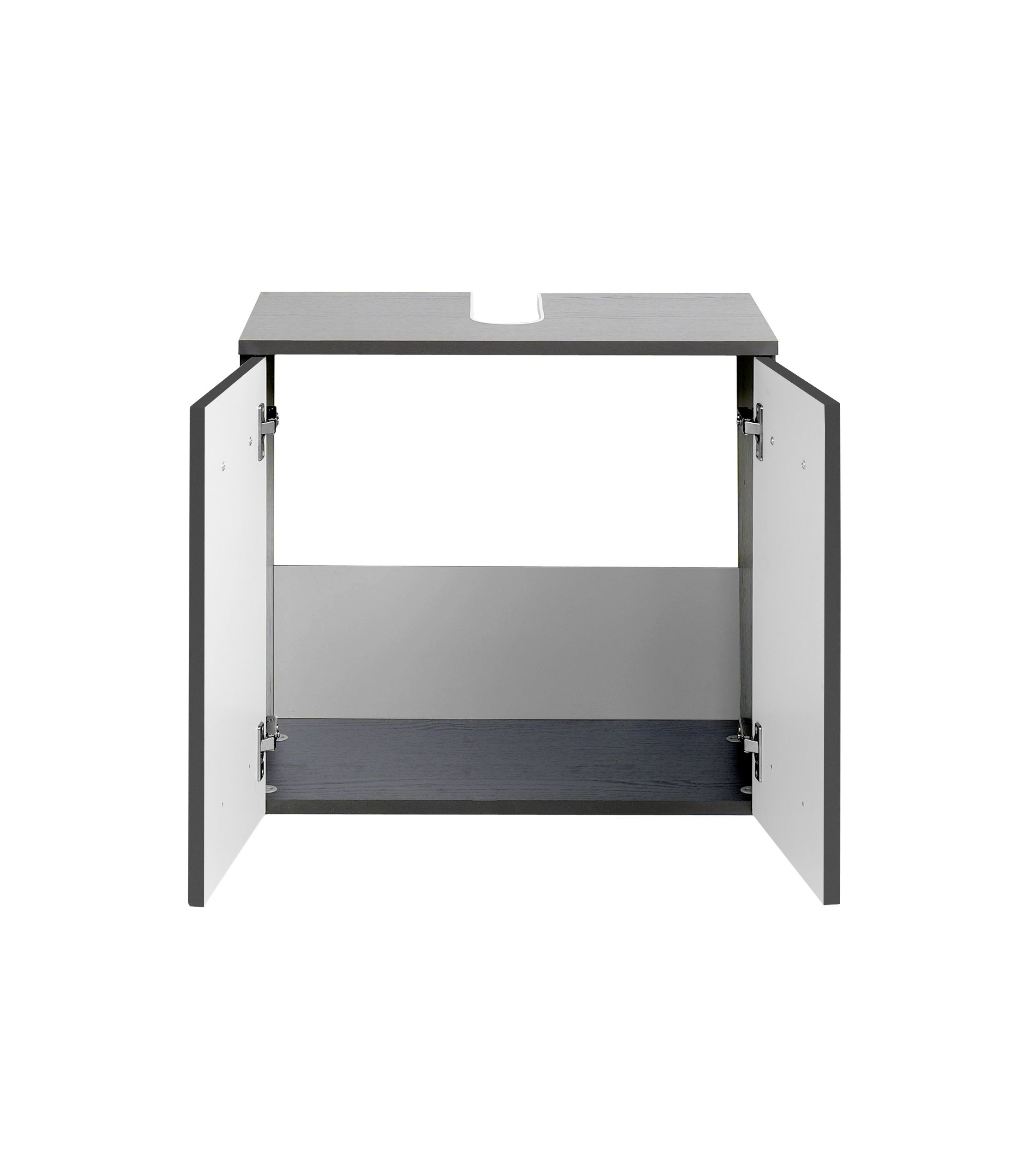 Meuble sous lavabo Bobbi 60cm 2 portes - graphite/gris brillant - Image 5