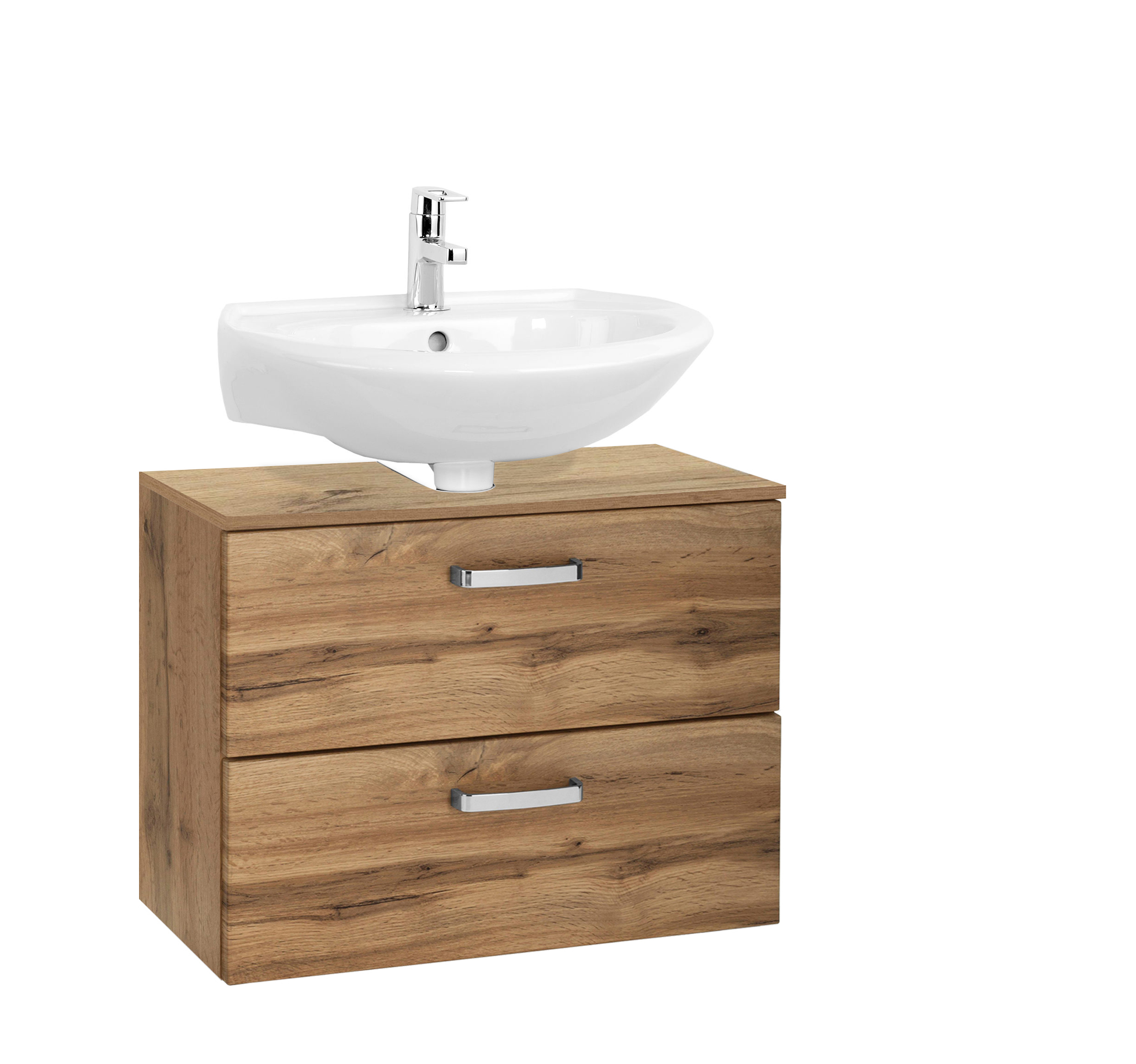 Meuble sous lavabo Bobbi 70cm 1 porte et 1 tiroir à fermeture douce - chêne - Image 3