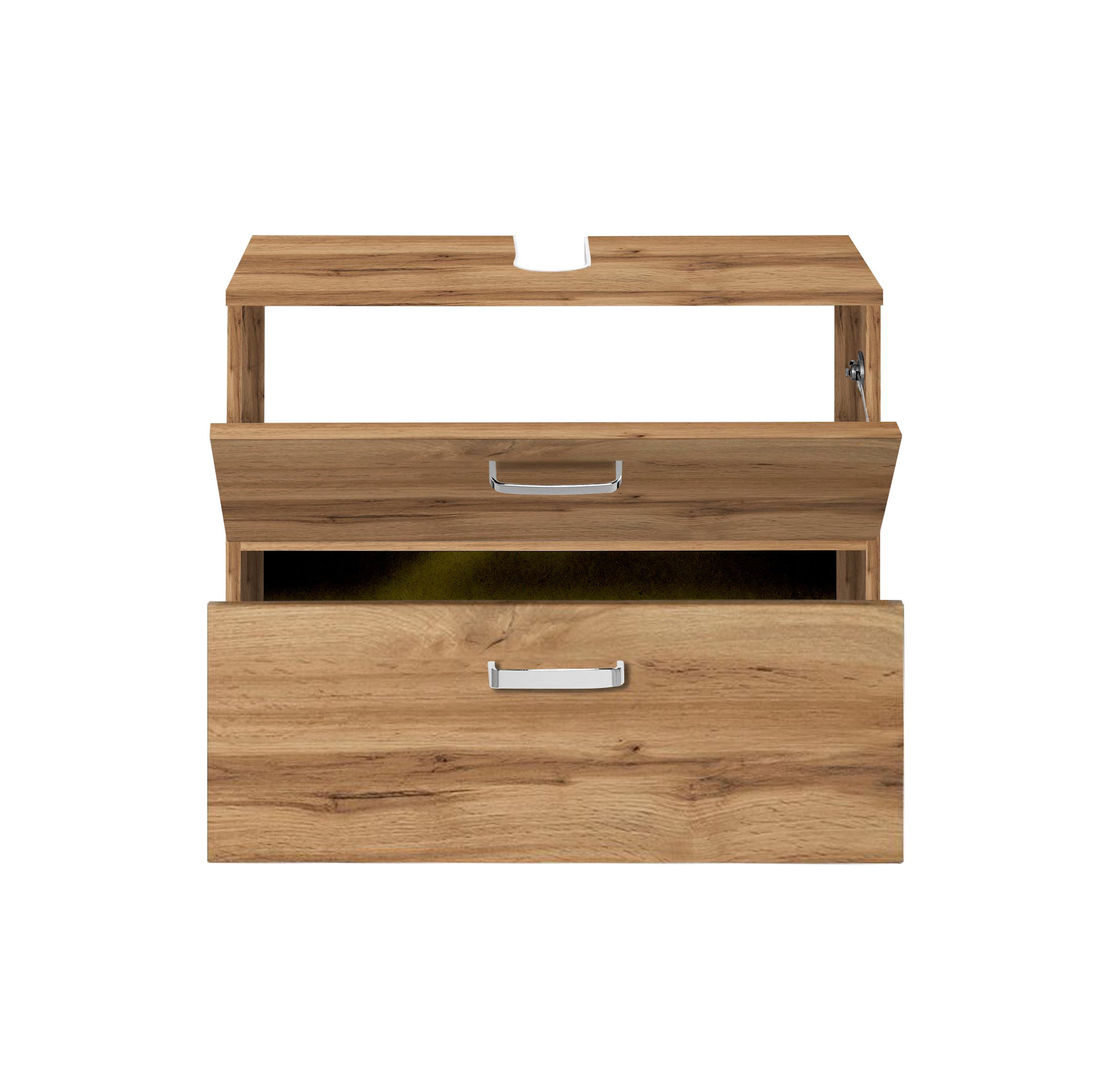 Meuble sous lavabo Bobbi 70cm 1 porte et 1 tiroir à fermeture douce - chêne - Image 4