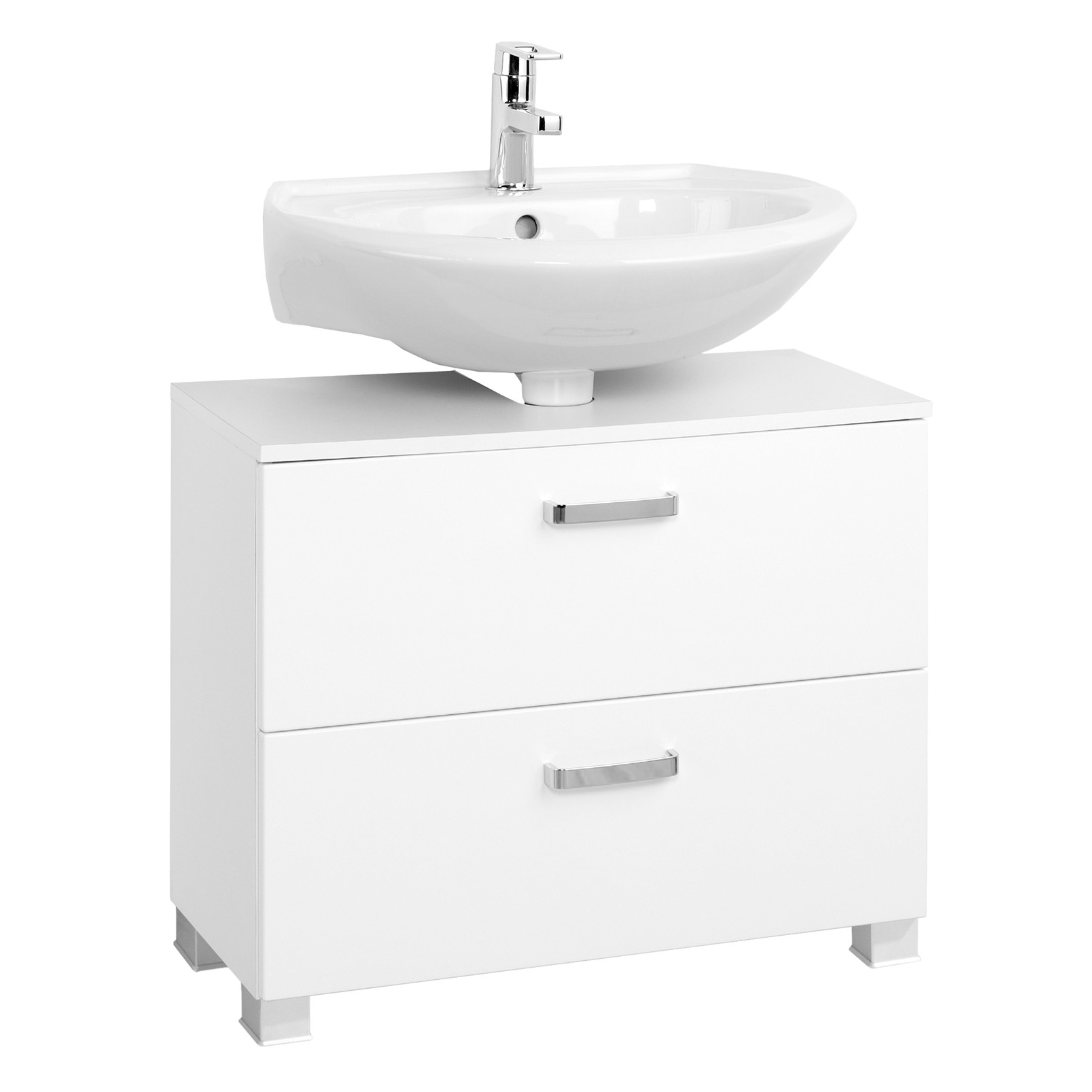 Meuble sous lavabo Bobbi 70cm 1 porte et 1 tiroir - blanc