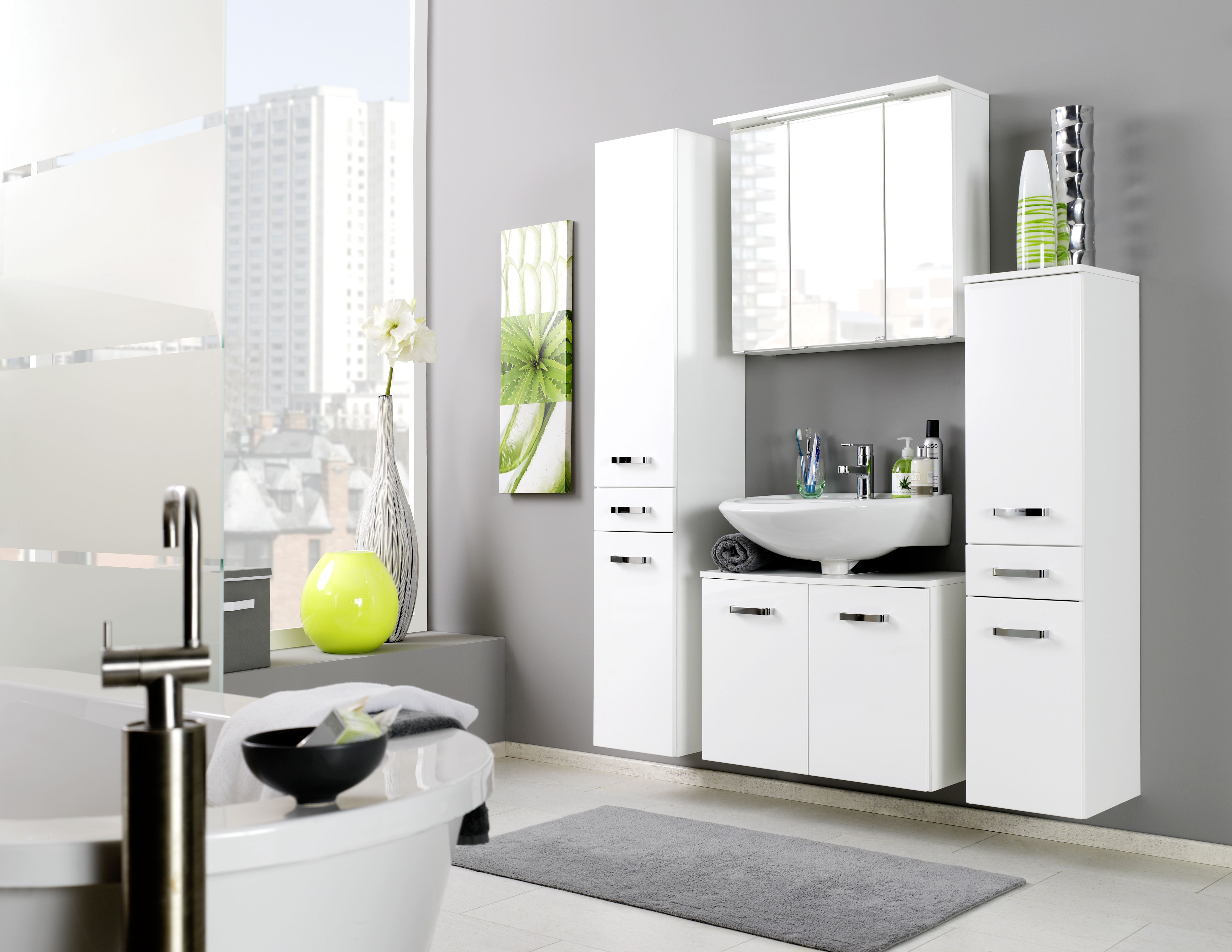 Meuble sous lavabo Bobbi 70cm 2 portes - blanc - Image 4