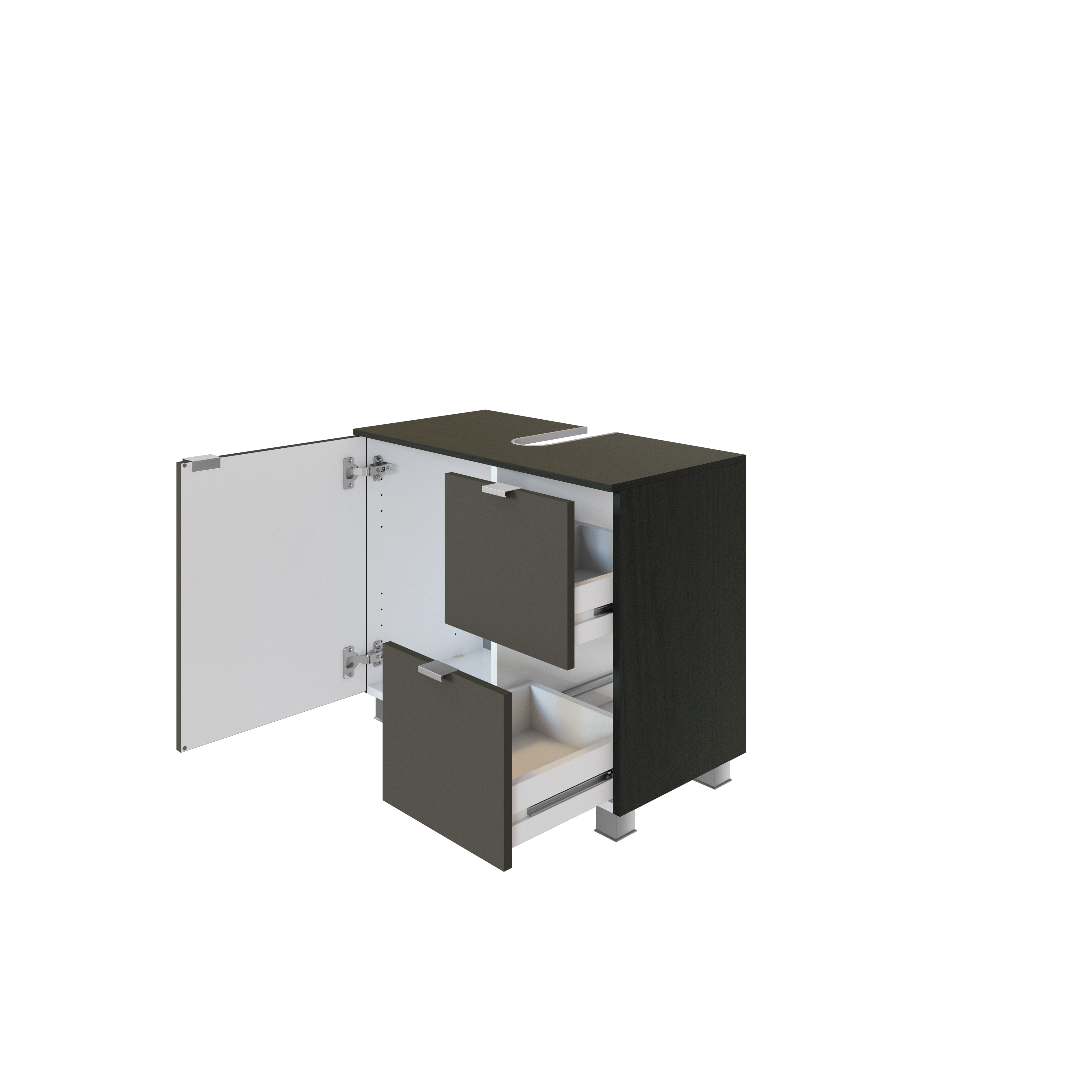 Meuble sous lavabo Bodhi 70cm - gris graphite - Image 9