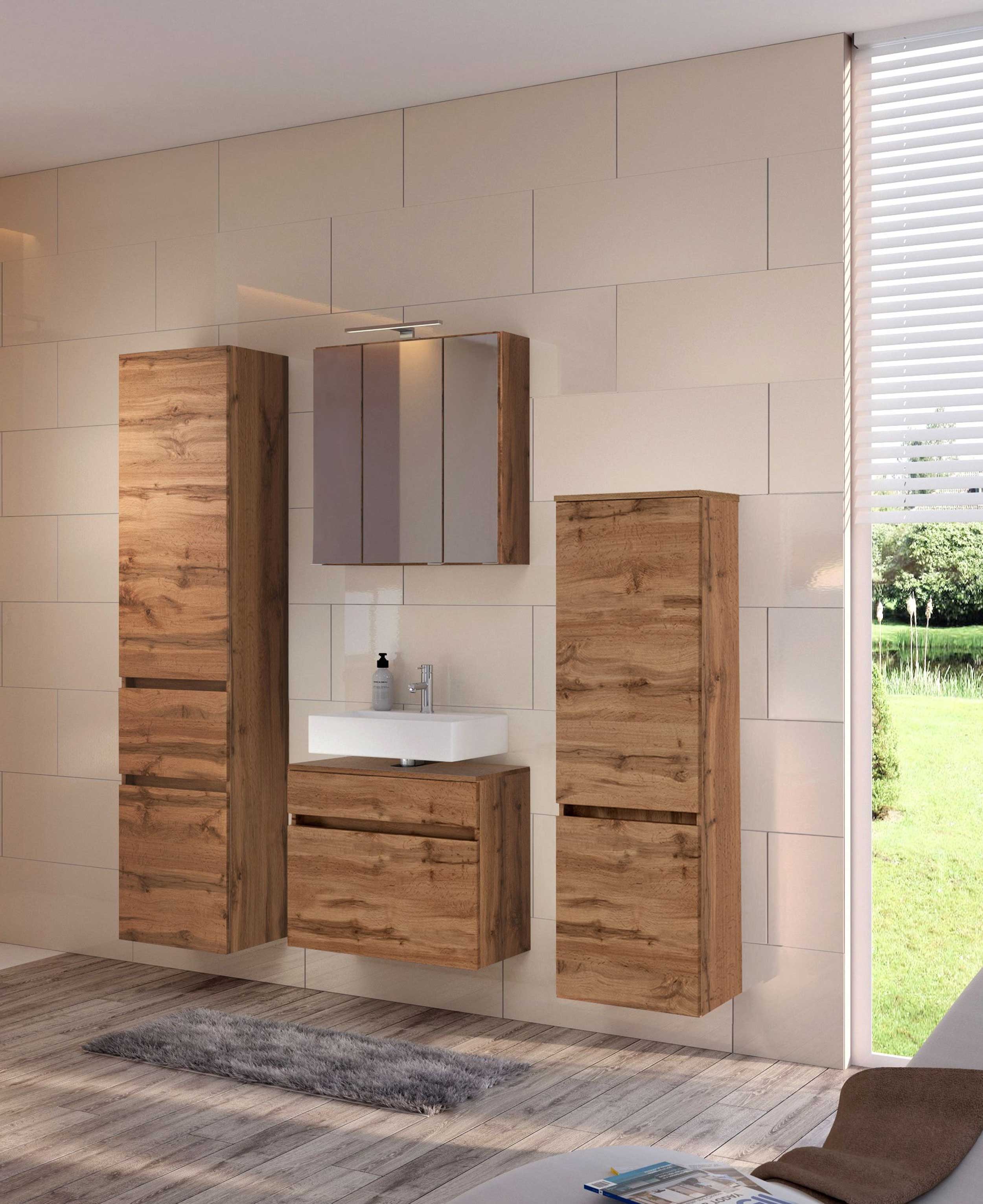 Meuble sous lavabo Brama 60cm 1 tiroir - chêne wotan - Image 2