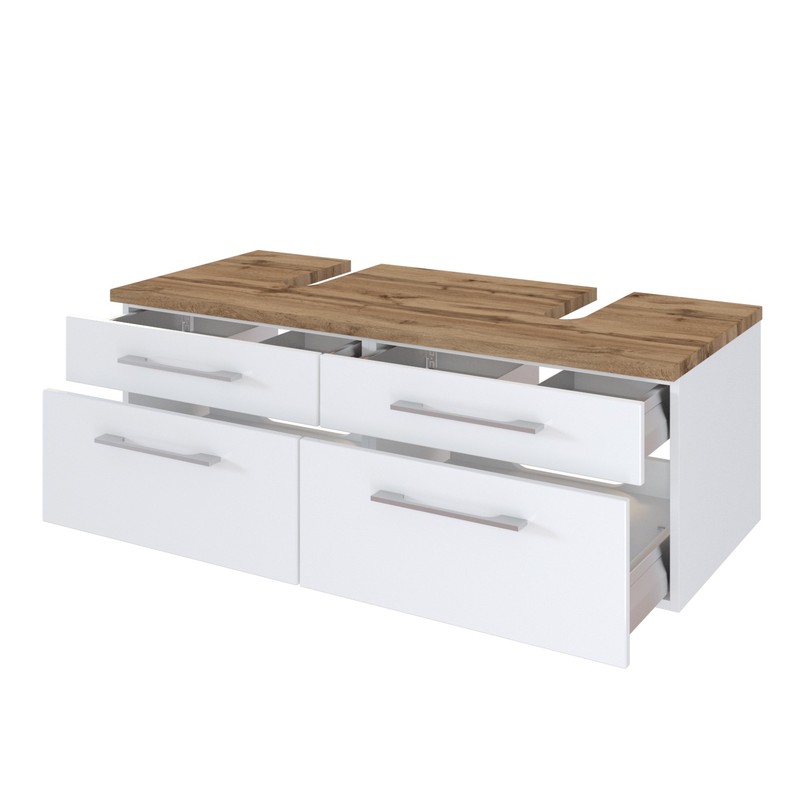 Meuble sous lavabo Dasa 120cm à 4 tiroirs - blanc - Image 3