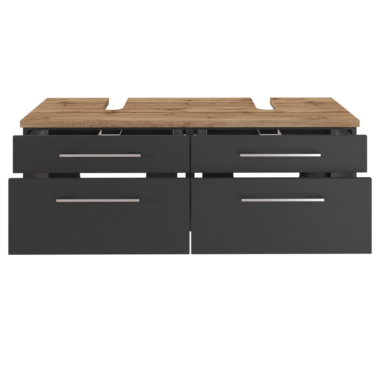 Meuble sous lavabo Dasa 120cm à 4 tiroirs - graphite/gris mat - Image 3