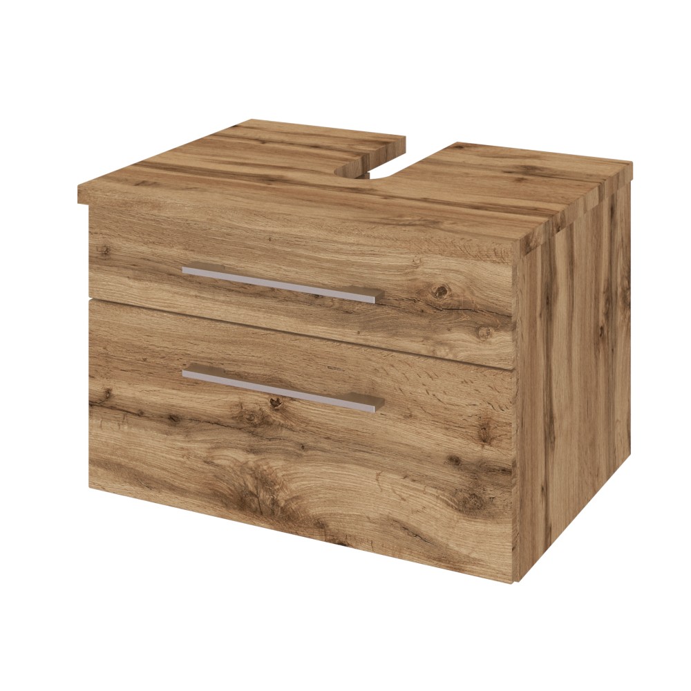 Meuble sous lavabo Dasa 60cm à 2 tiroirs - chêne wotan