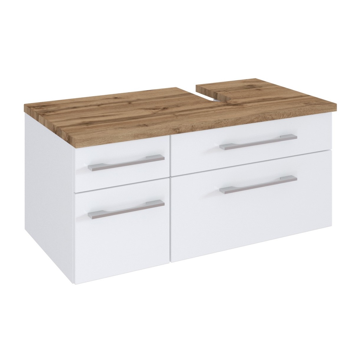 Meuble sous lavabo Dasa (droite) 90cm à 4 tiroirs - blanc