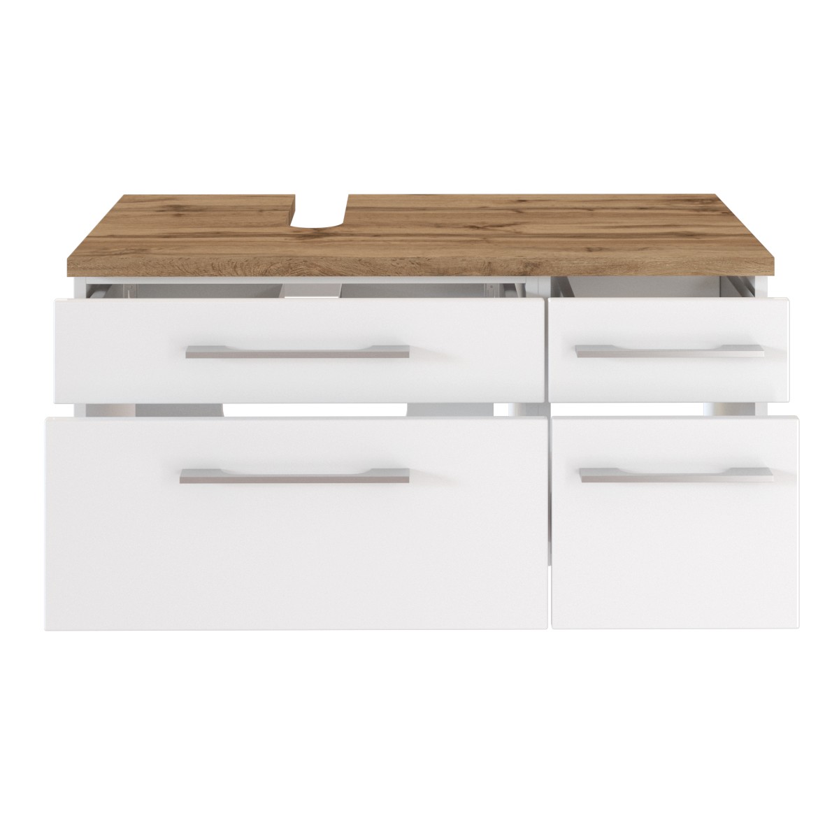 Meuble sous lavabo Dasa (gauche) 90cm à 4 tiroirs - blanc - Image 2