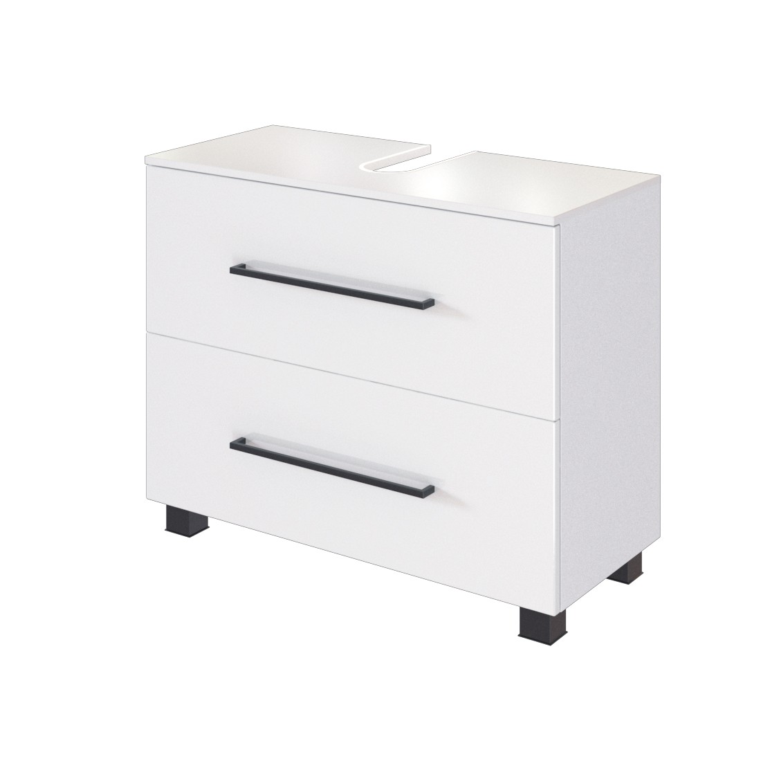 Meuble sous lavabo Dusan 70cm 1 tiroir & 1 porte - blanc - Image 7