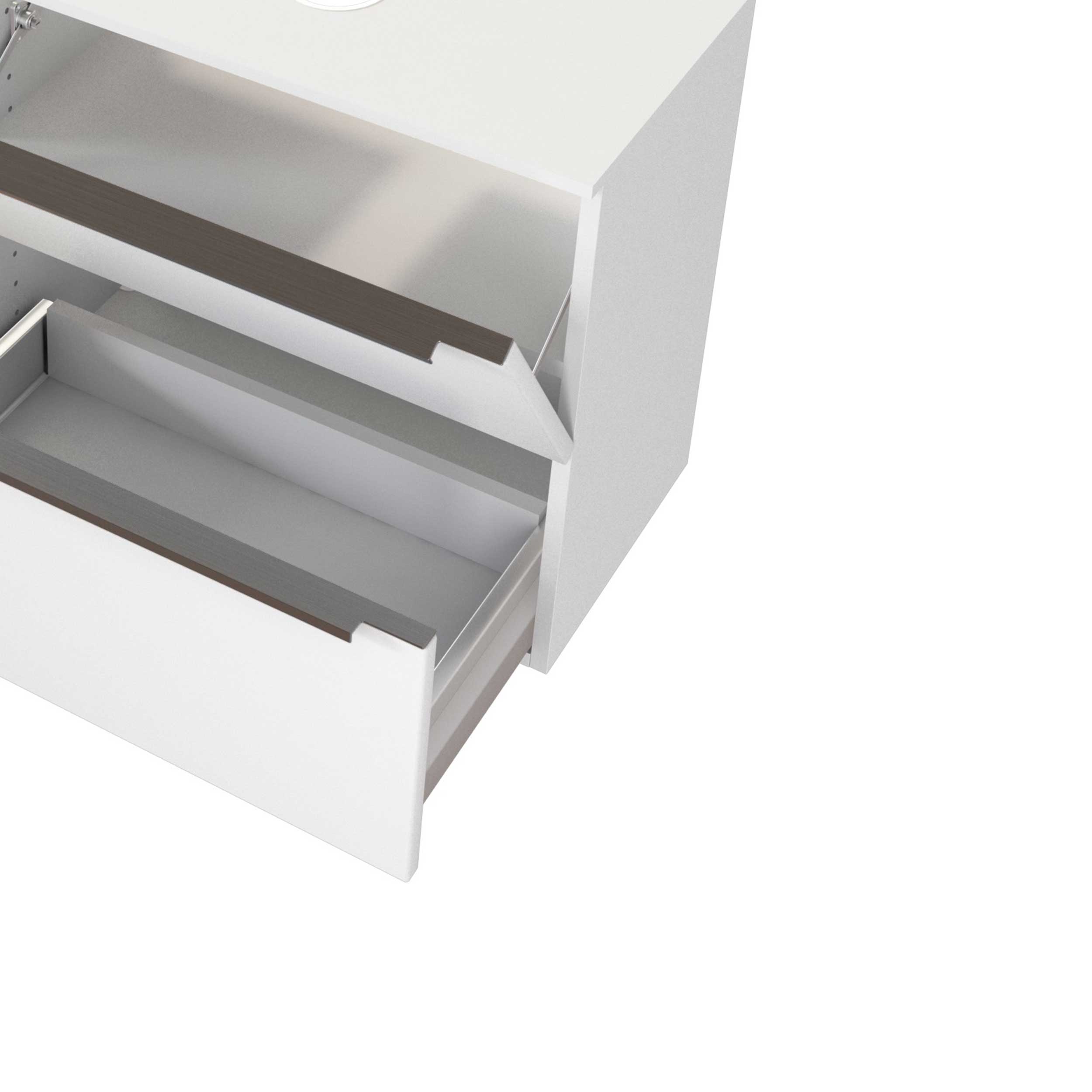 Meuble sous lavabo Hansen 60cm 2 tiroirs - blanc - Image 6